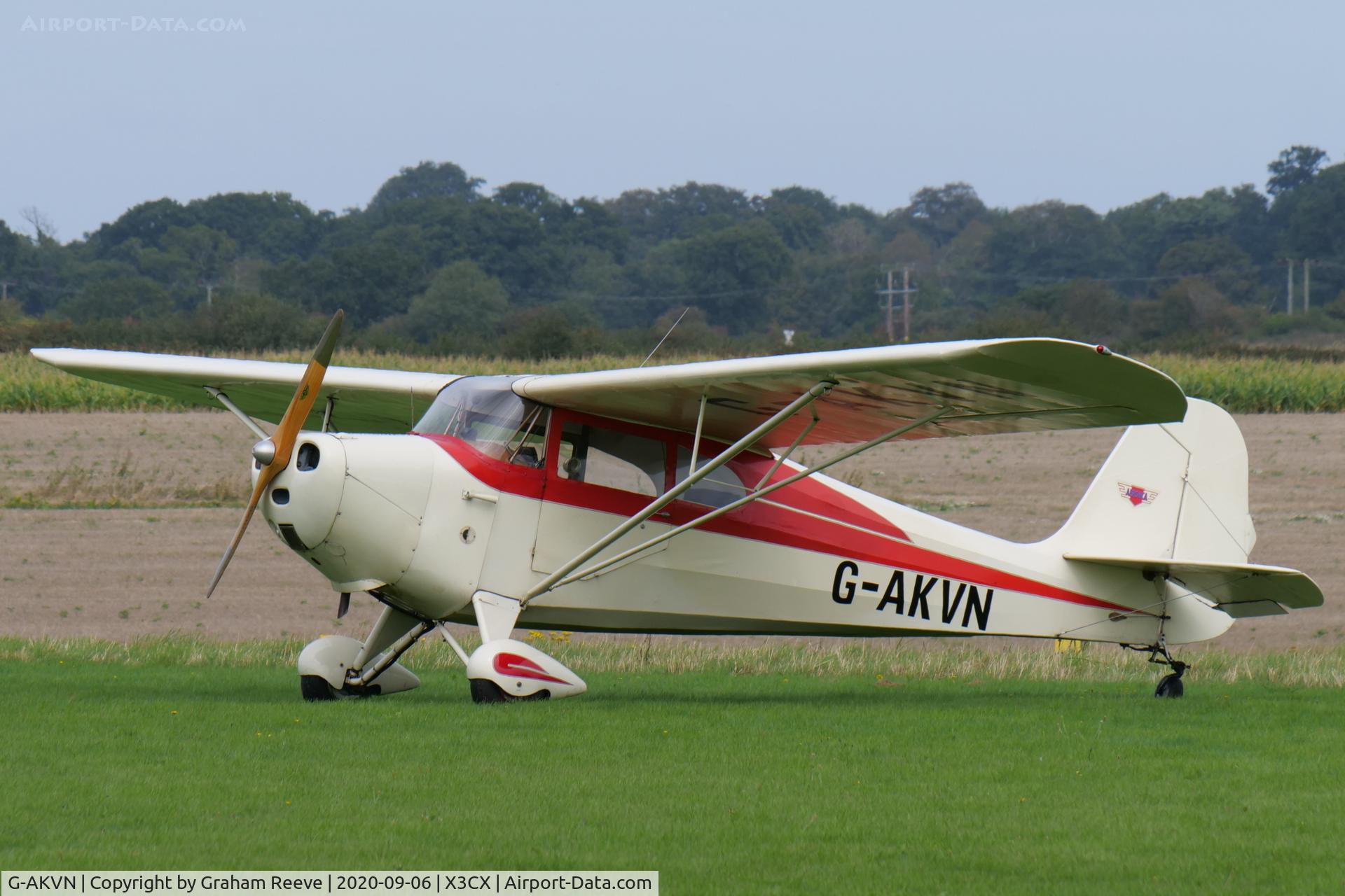 G-AKVN, 1946 Aeronca 11AC Chief Chief C/N 11AC-469, Parked at Northrepps.