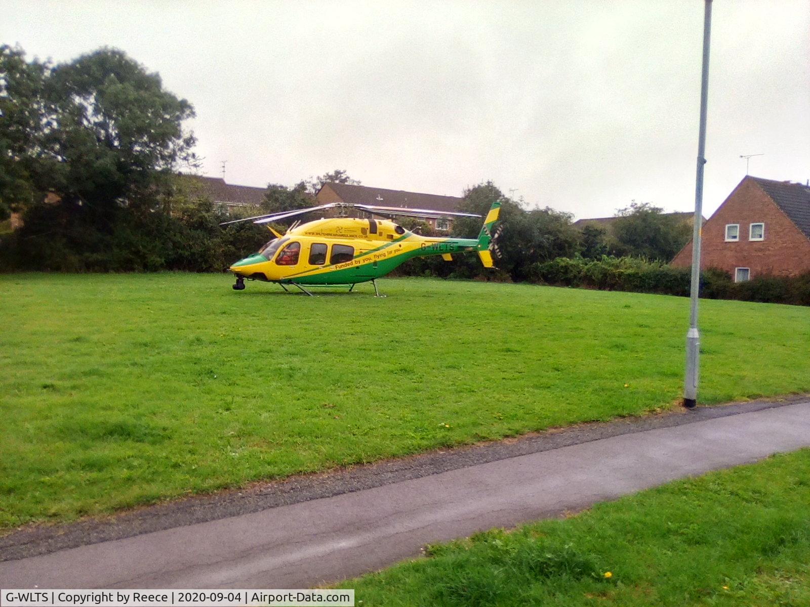 G-WLTS, 2014 Bell 429 GlobalRanger C/N 57191, Wiltshire air ambulance critical care team in scene of an incident in Swindon