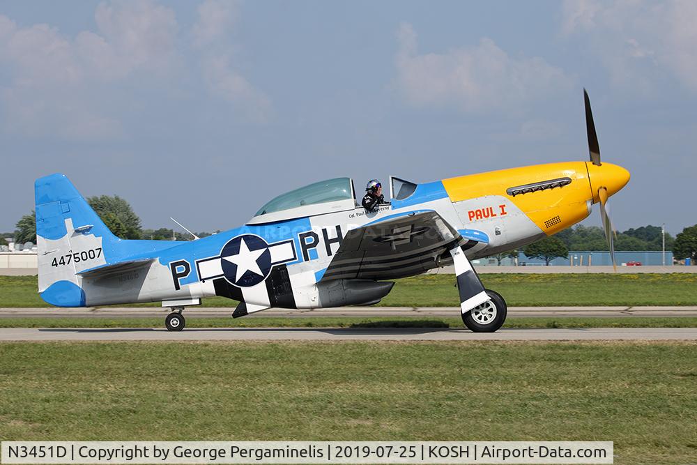 N3451D, 1944 North American F-51D Mustang C/N 122-41547, Oshkosh 2019.
