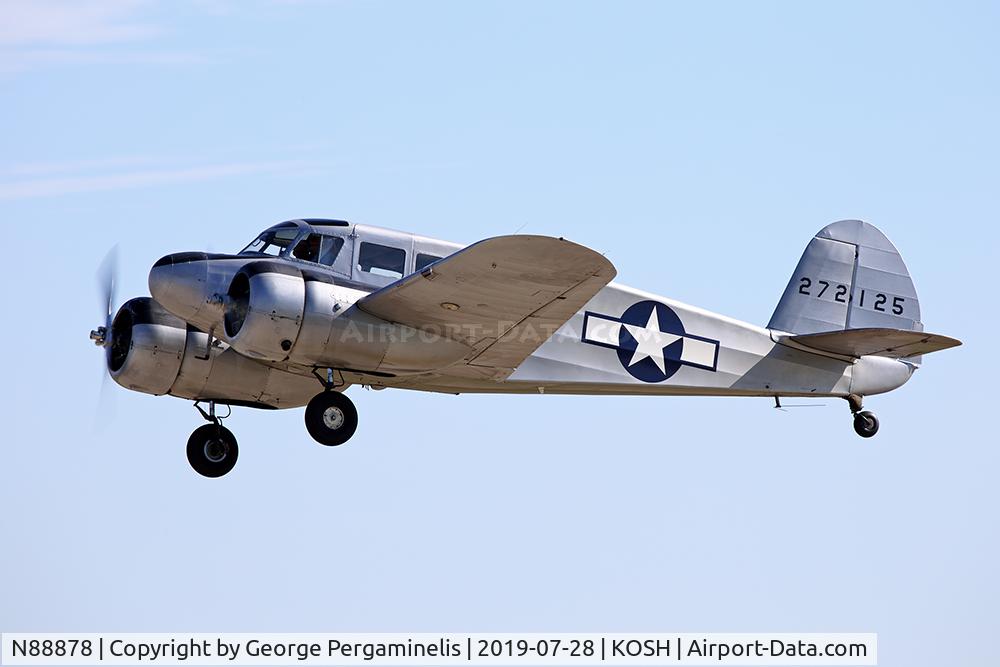 N88878, 1943 Cessna UC-78C (T-50) Bobcat C/N 4121, Oshkosh 2019.