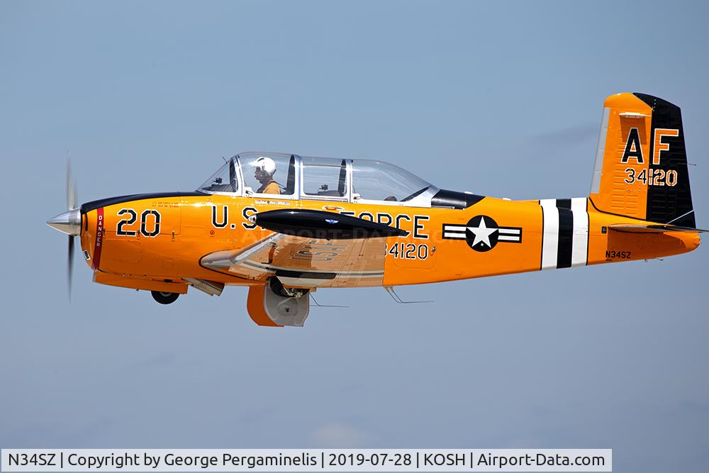 N34SZ, 1953 Beech (CCF) T-34A (A45) Mentor C/N CCF34-89, Oshkosh 2019.