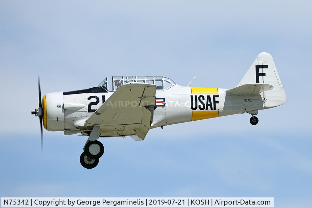 N75342, 1956 North American AT-6D Texan C/N 42-44641, Oshkosh 2019.