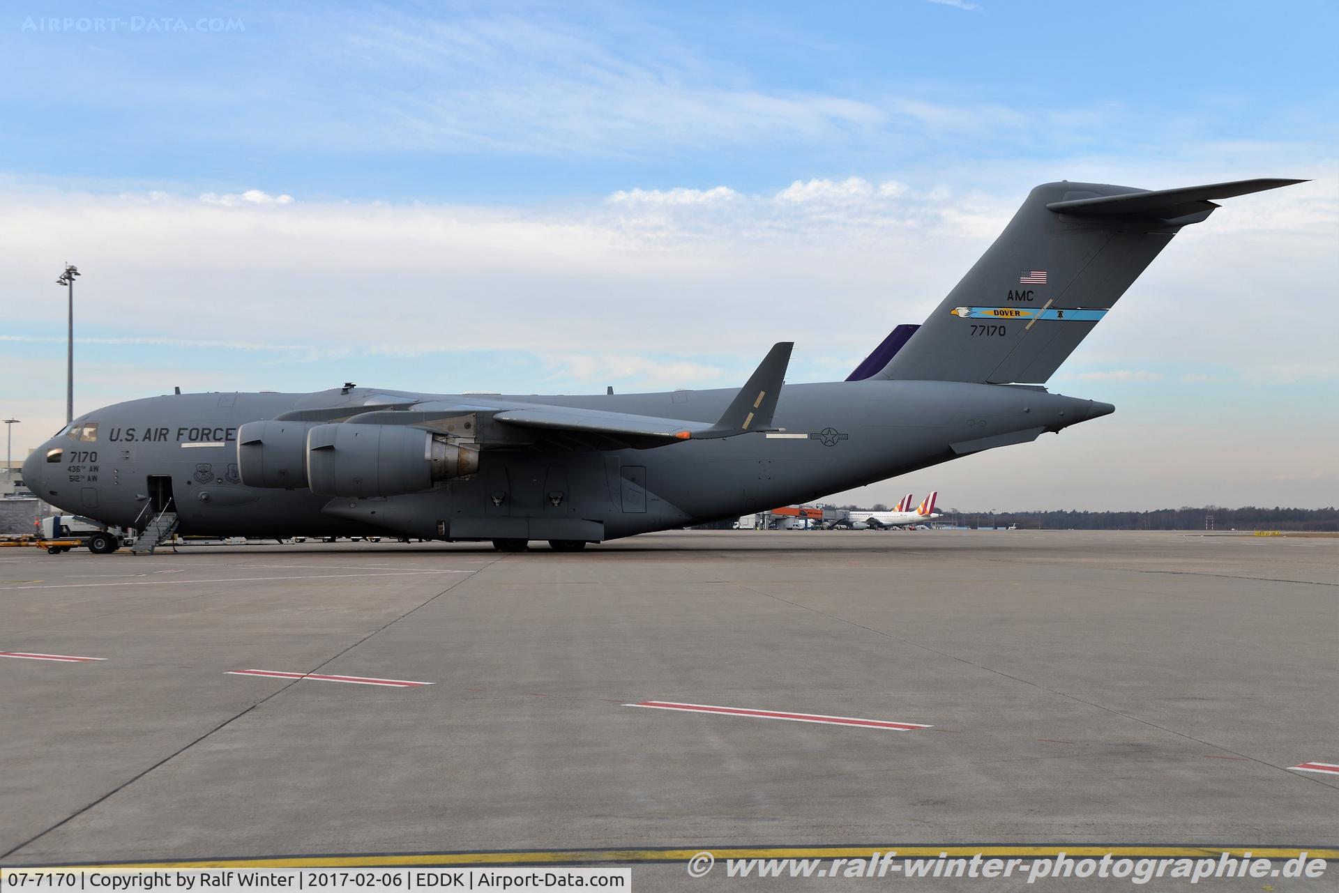 07-7170, Boeing C-17A Globemaster III C/N F-181, Boeing C-17A Globemaster III - MC RCH US Air Force USAF - P-170 - 07-7170 - 06.02.2017 - CGN