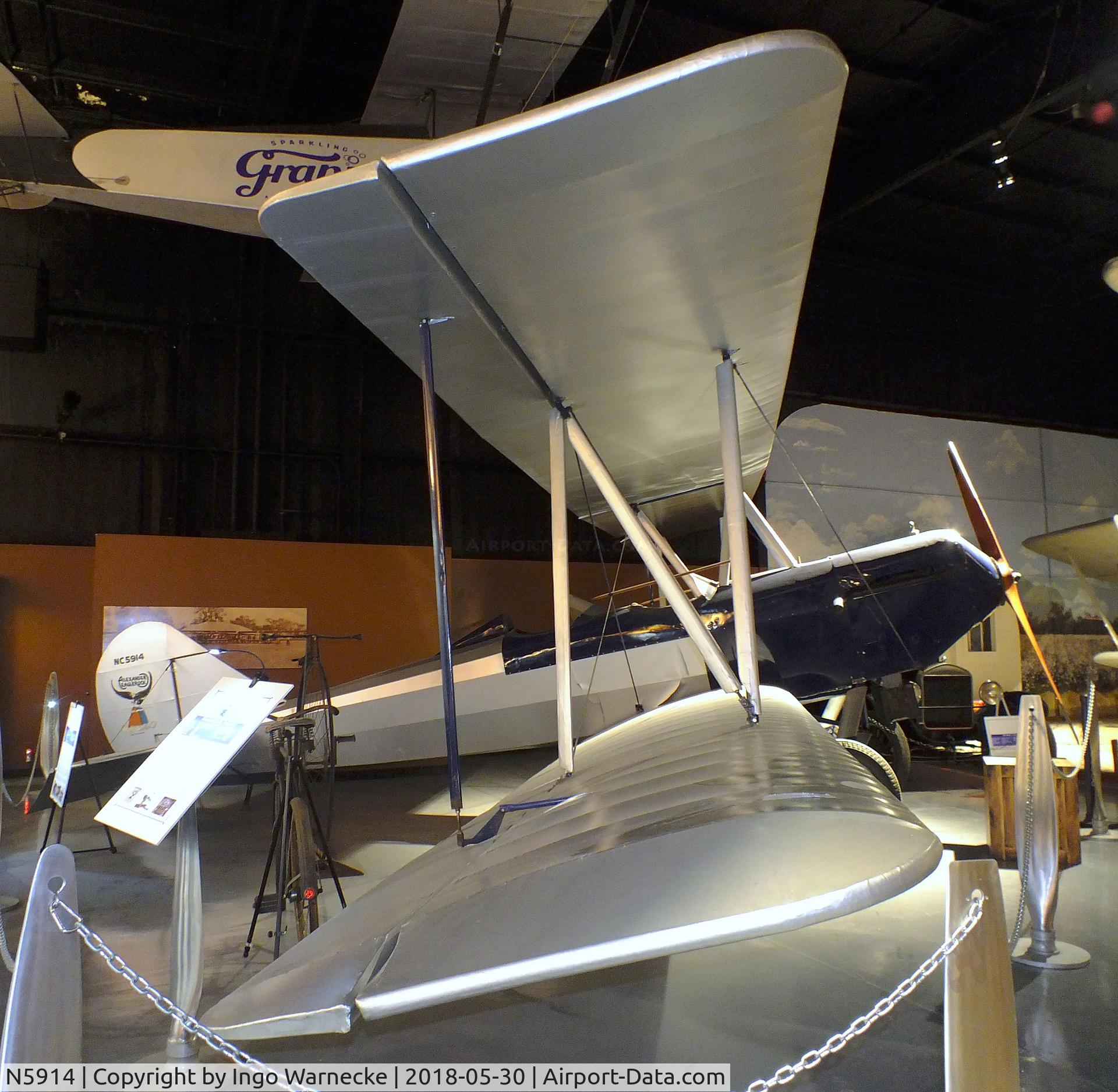 N5914, Alexander Long Wing Eaglerock C/N 557, Alexander Eaglerock Long Wing at the Southern Museum of Flight, Birmingham AL