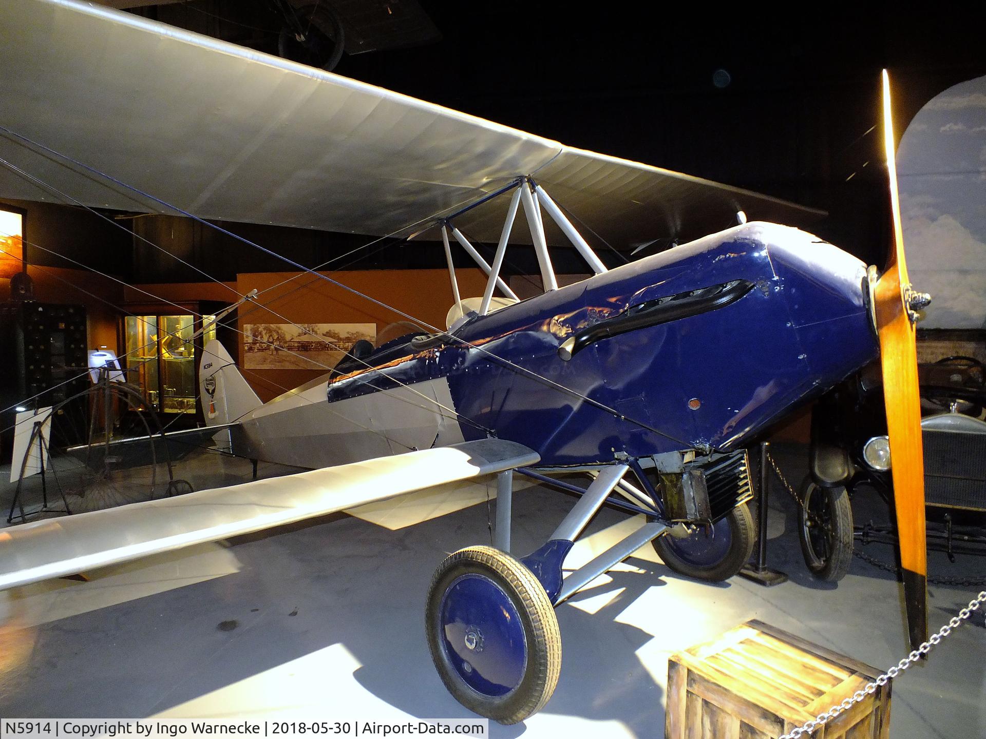N5914, Alexander Long Wing Eaglerock C/N 557, Alexander Eaglerock Long Wing at the Southern Museum of Flight, Birmingham AL