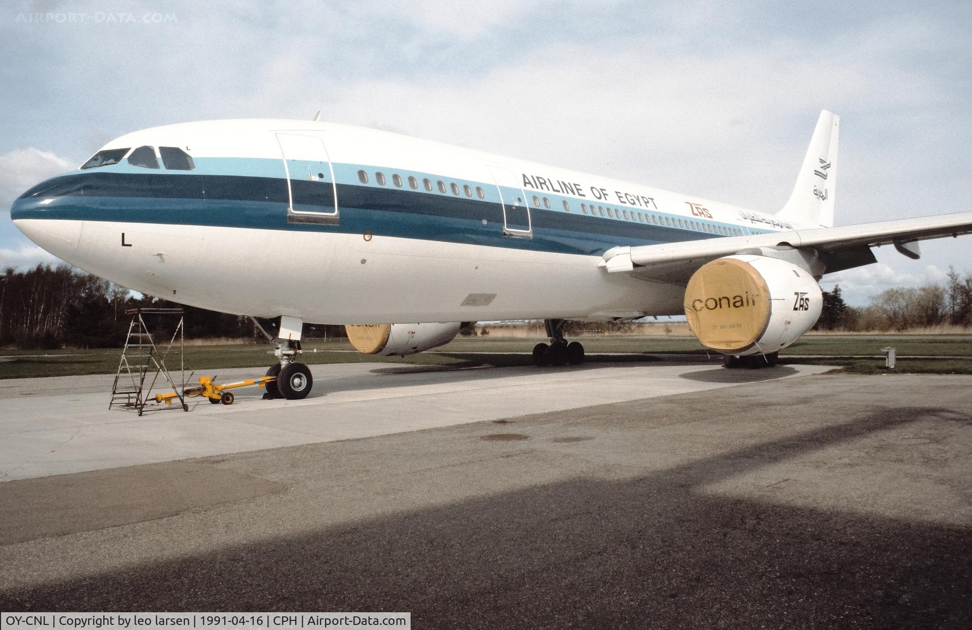 OY-CNL, 1980 Airbus A300B4-120 C/N 128, Copenhagen 16.4.1991 ZAS Airline of Egypt
