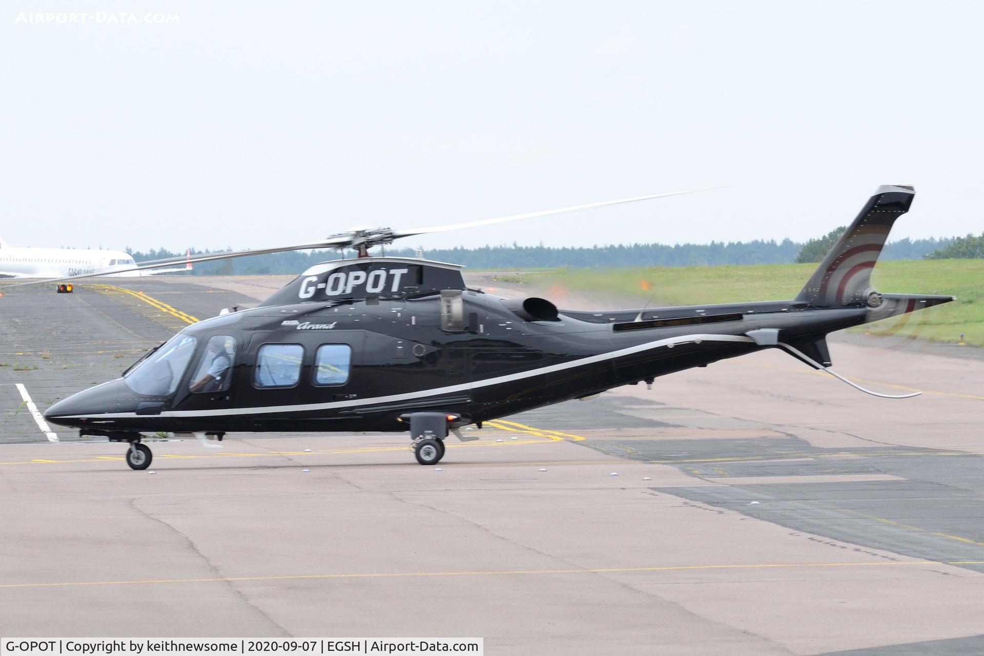 G-OPOT, 2006 Agusta A-109S Grand C/N 22027, Arriving at Norwich.