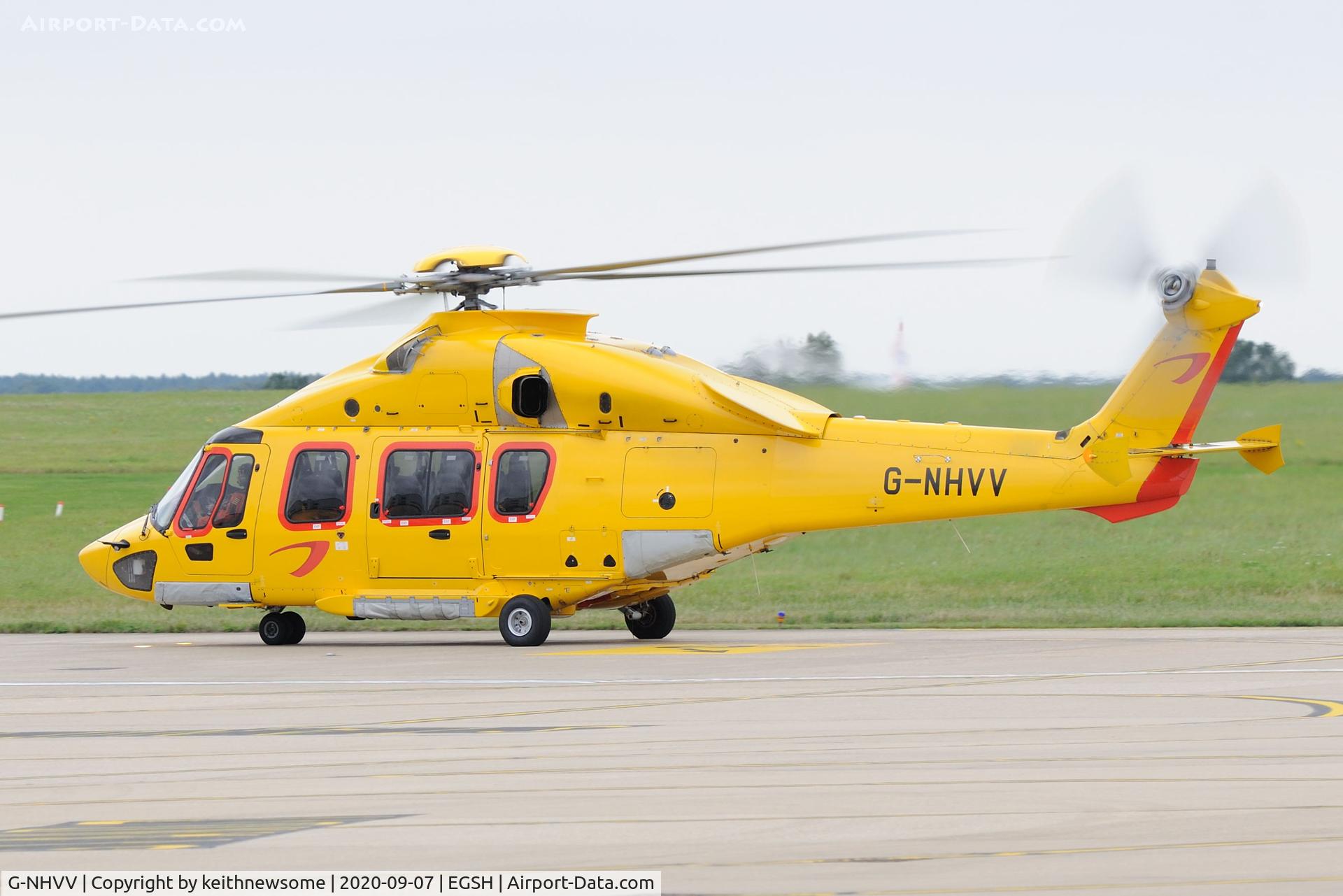 G-NHVV, 2014 Airbus Helicopters EC-175B C/N 5002, Arriving at Norwich from Aberdeen.