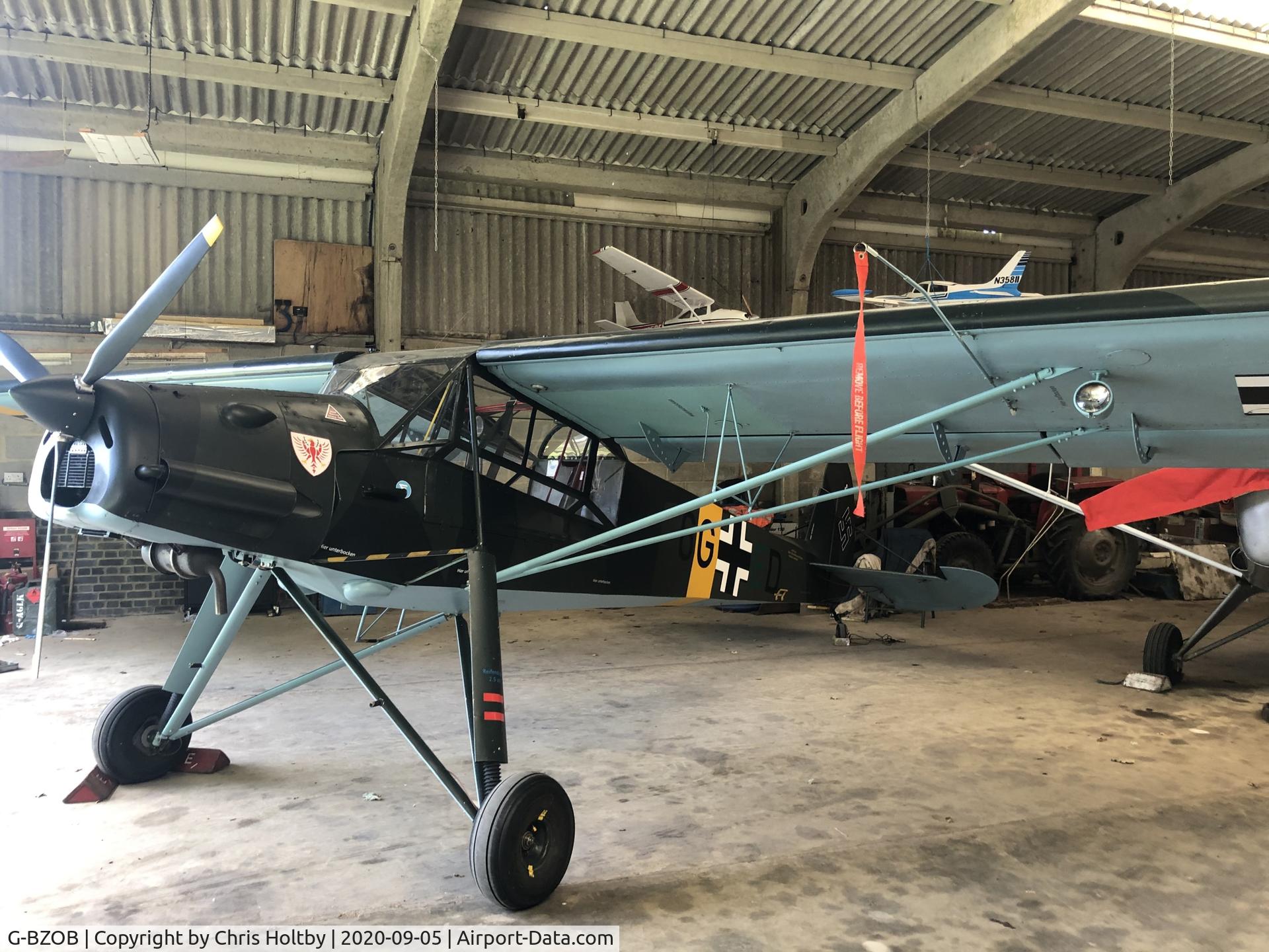 G-BZOB, 2004 Slepcev Storch C/N PFA 316-13592, 2004 built Storch in hangar at Old Hay Airfield, Kent.
