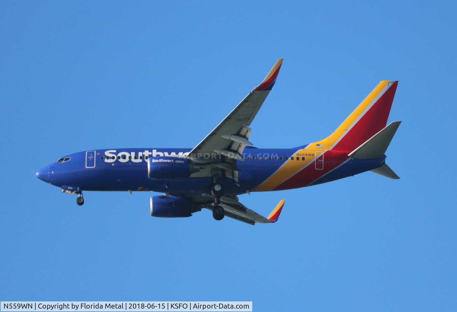 N559WN, 2002 Boeing 737-73V C/N 30249, SFO 2018