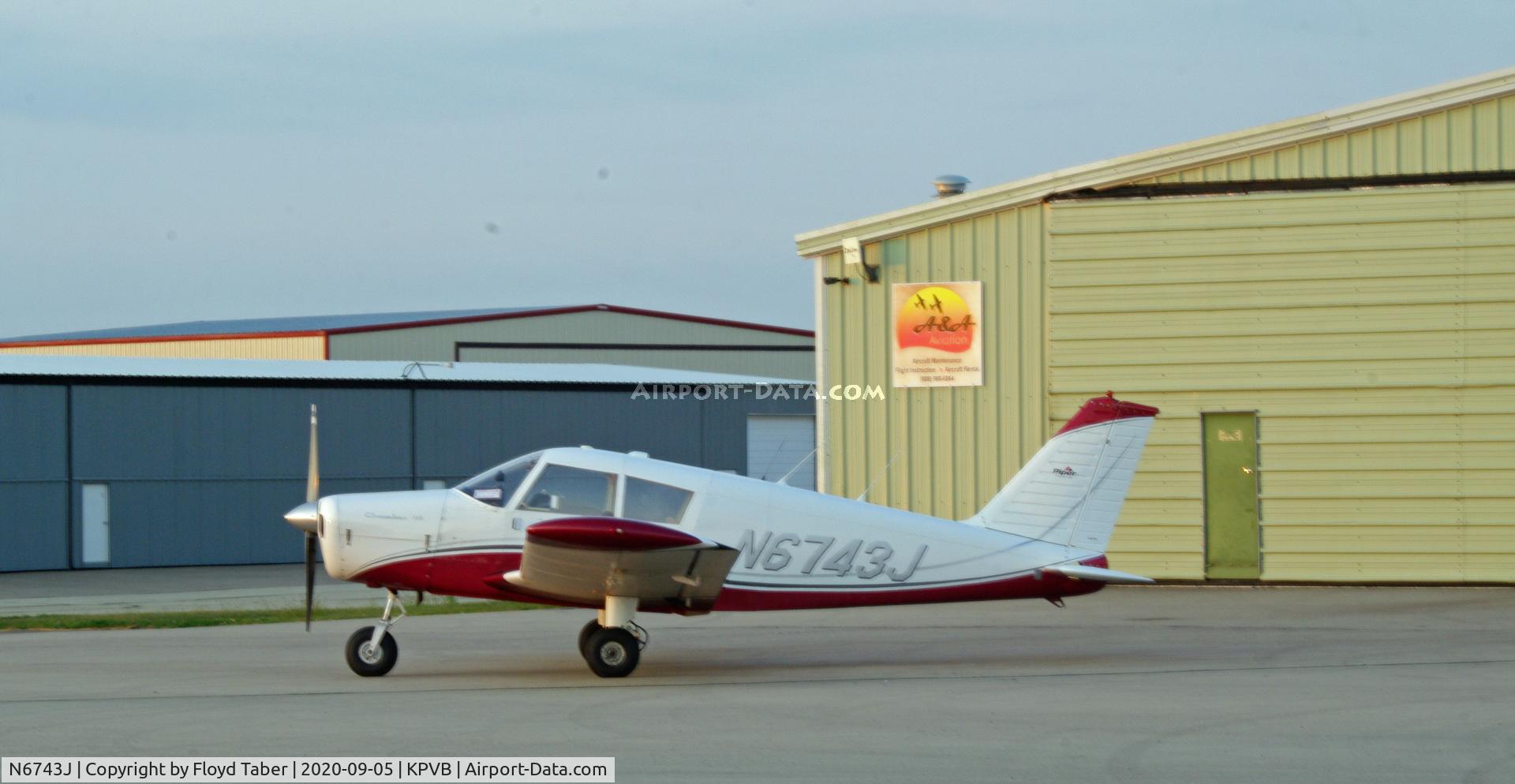 N6743J, 1968 Piper PA-28-140 C/N 28-24459, Platteville Wisconsin on the ramp A&A aviation