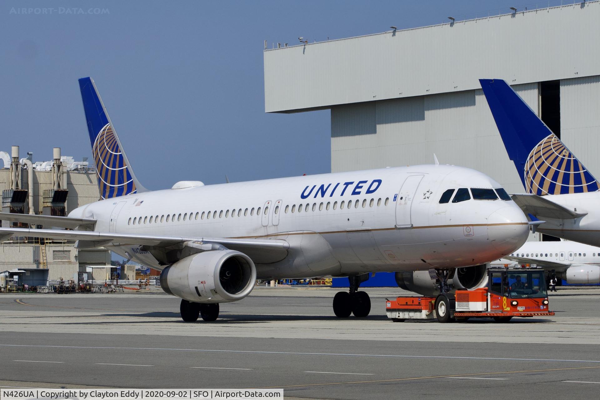 N426UA, 1995 Airbus A320-232 C/N 510, SFO 2020.