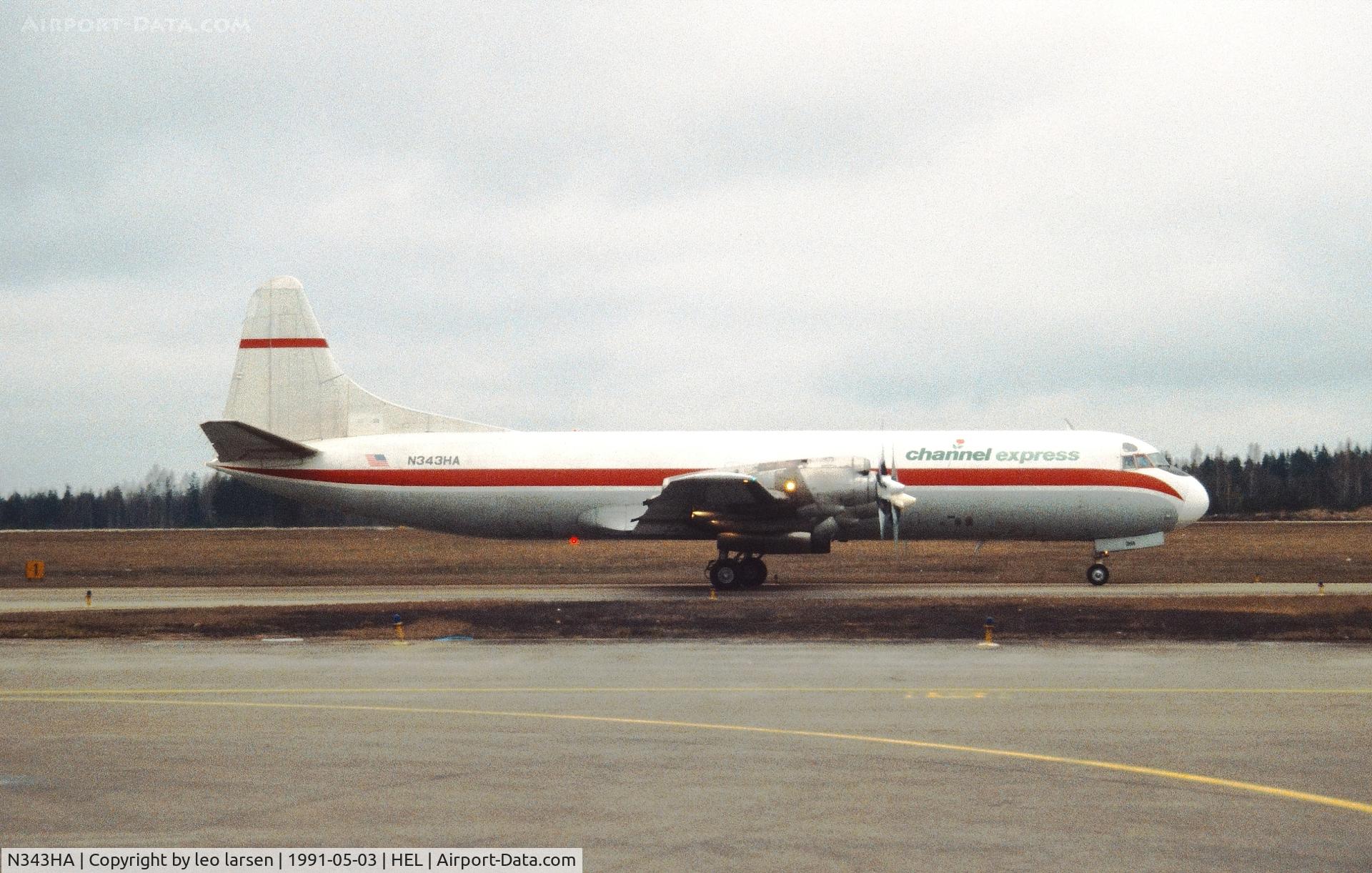 N343HA, 1959 Lockheed L-188A(F) Electra C/N 1053, Helsinki 3.5.1991