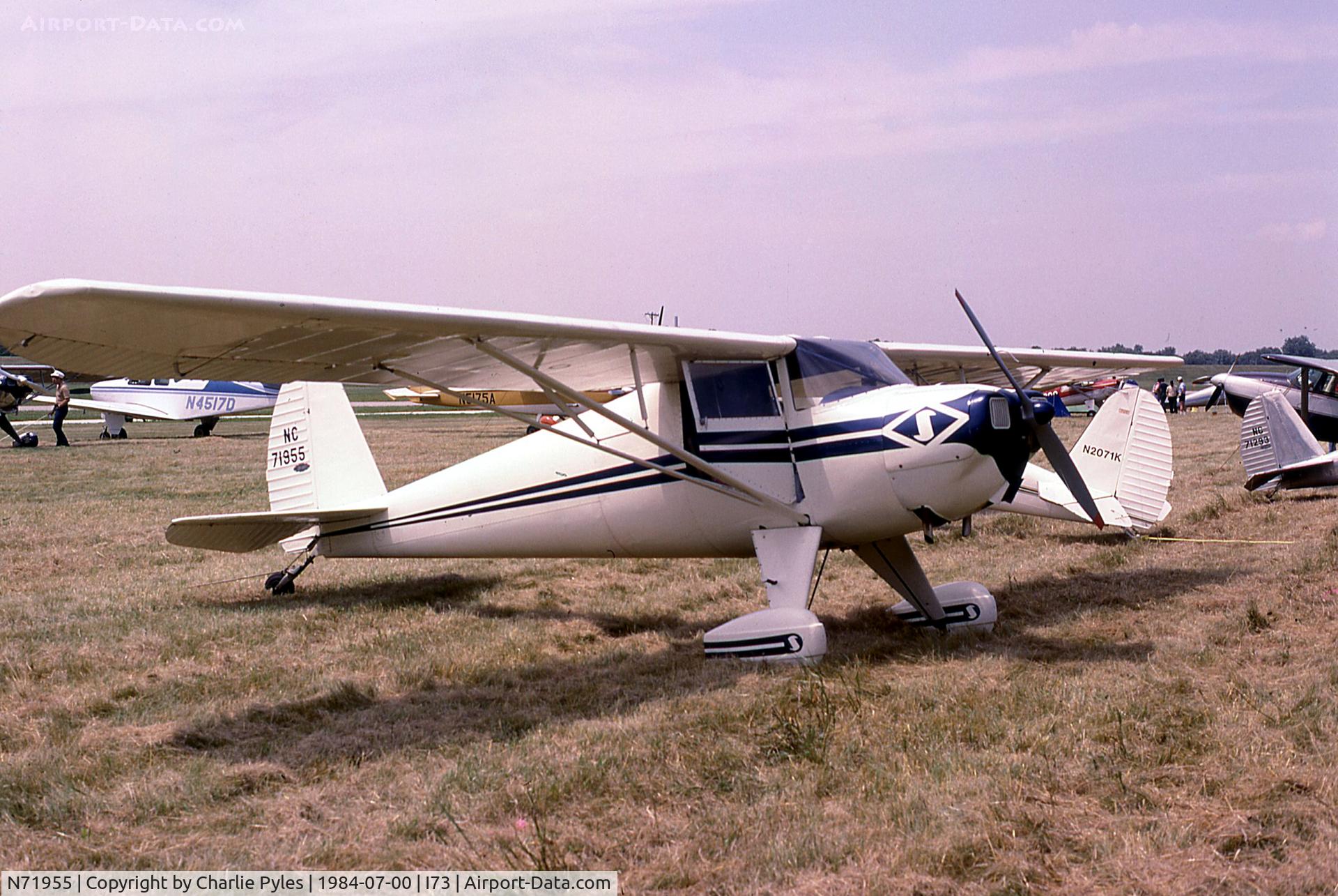 N71955, 1946 Luscombe 8A C/N 3382, At Moraine 1984
