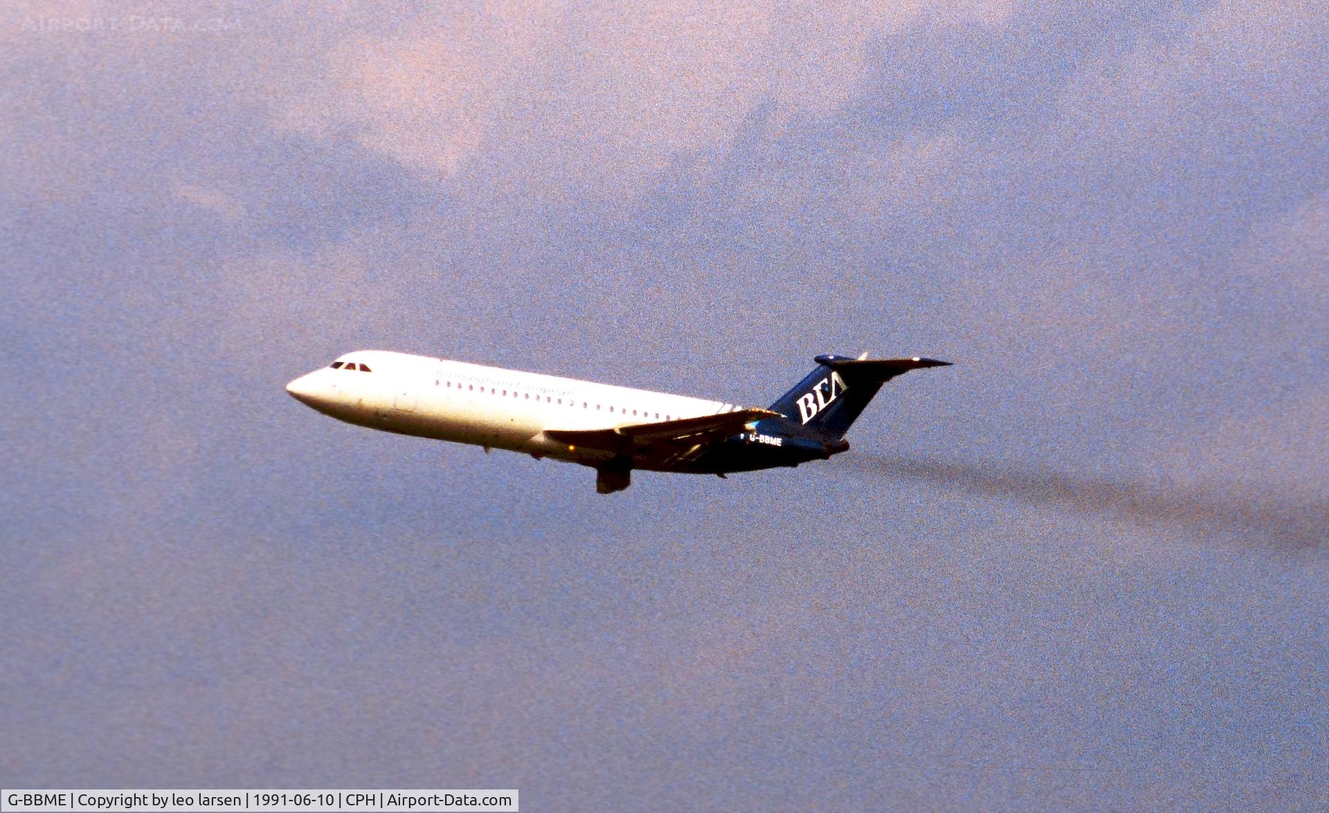 G-BBME, 1966 BAC 111-401AK One-Eleven C/N BAC.066, Copenhagen 10.6.1991in BirminghamEuropeAN aIRWAYS C/S.