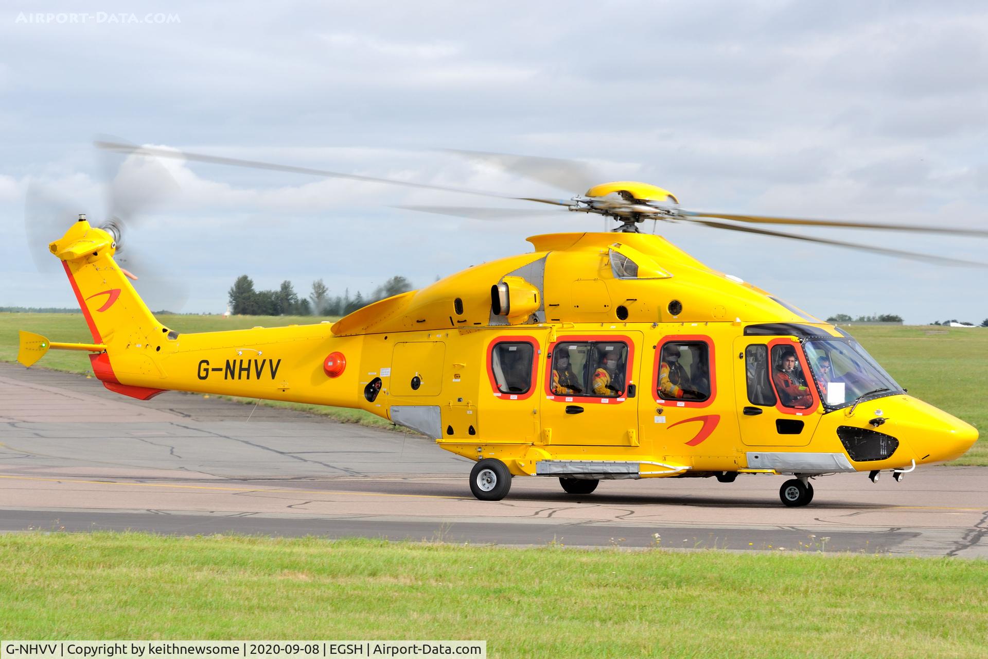G-NHVV, 2014 Airbus Helicopters EC-175B C/N 5002, Leaving Norwich for 'offshore'.