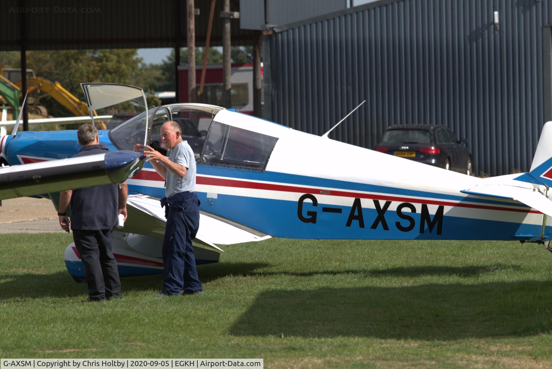 G-AXSM, 1962 CEA Jodel DR-1051 C/N 512, Out of hangar for an airing at Headcorn