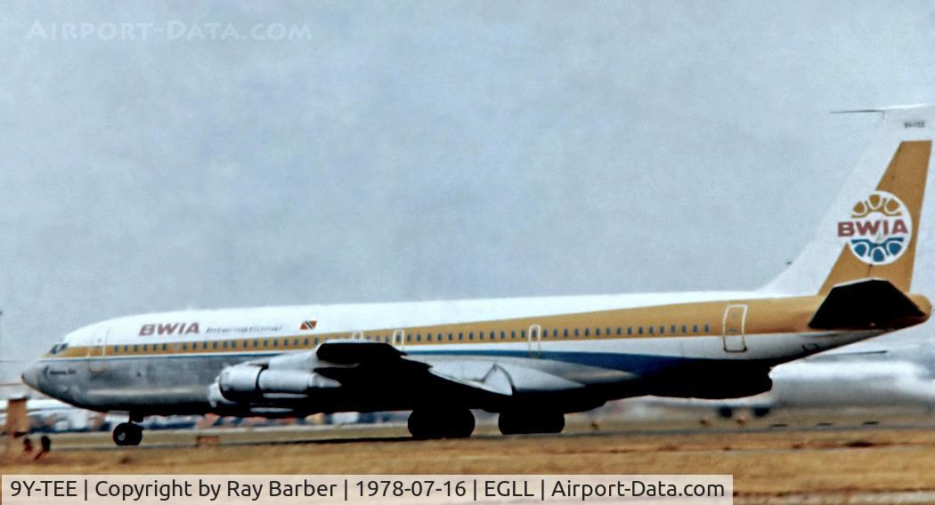 9Y-TEE, Boeing 707-351C C/N 19412, 9Y-TEE   Boeing 707-351C [19412] (BWIA International) Heathrow~G 16/07/1978