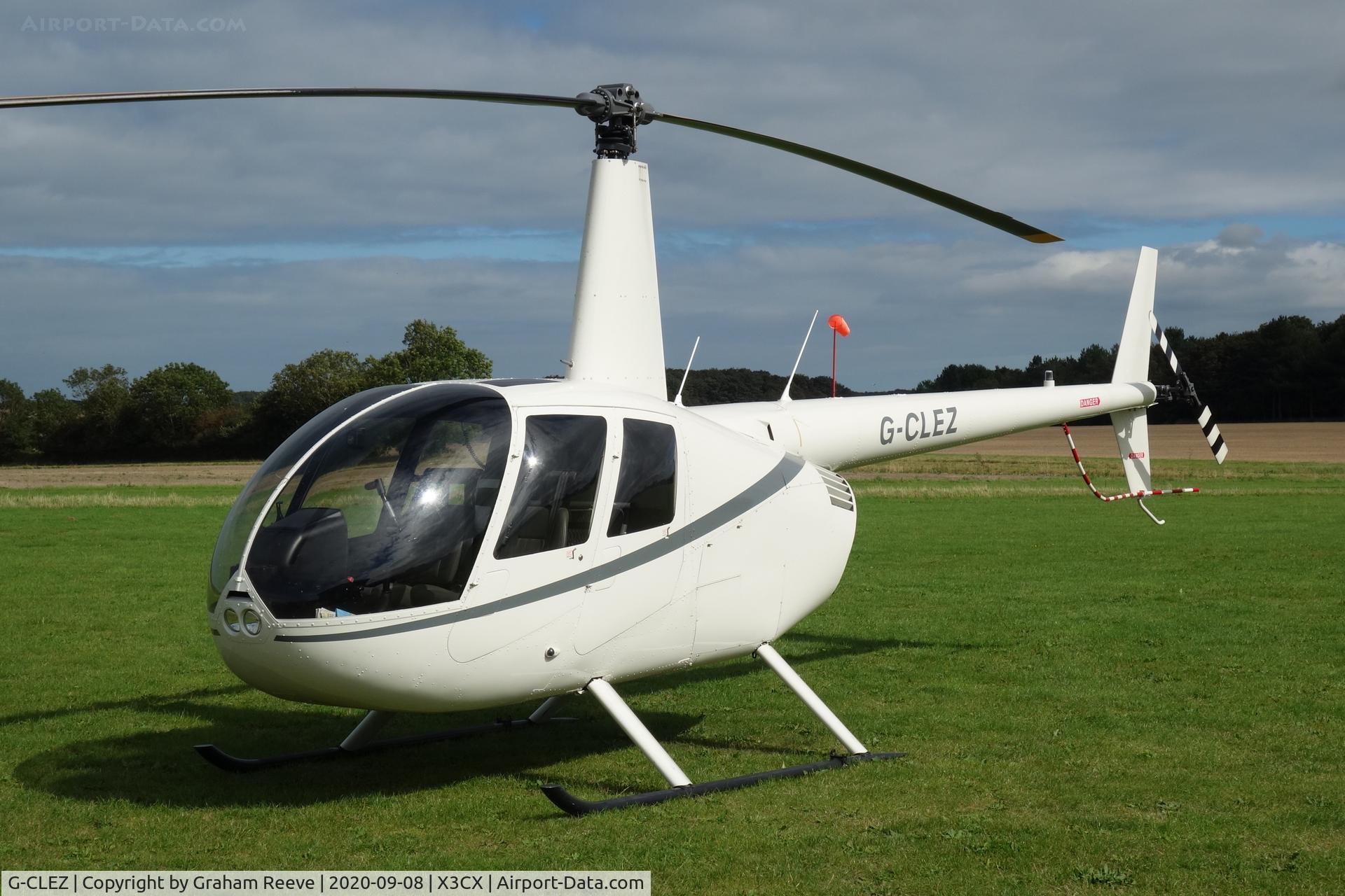 G-CLEZ, 2015 Robinson R44 Raven I C/N 2413, Parked at Northrepps.