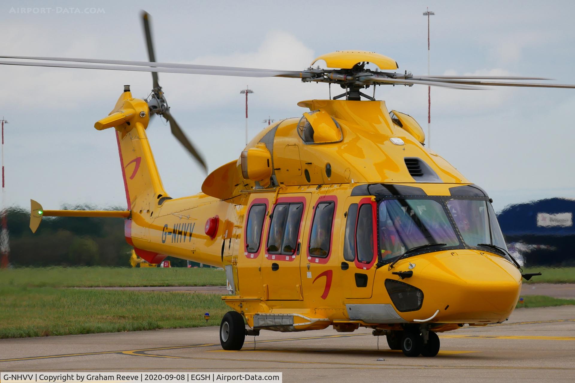 G-NHVV, 2014 Airbus Helicopters EC-175B C/N 5002, Just landed at Norwich.