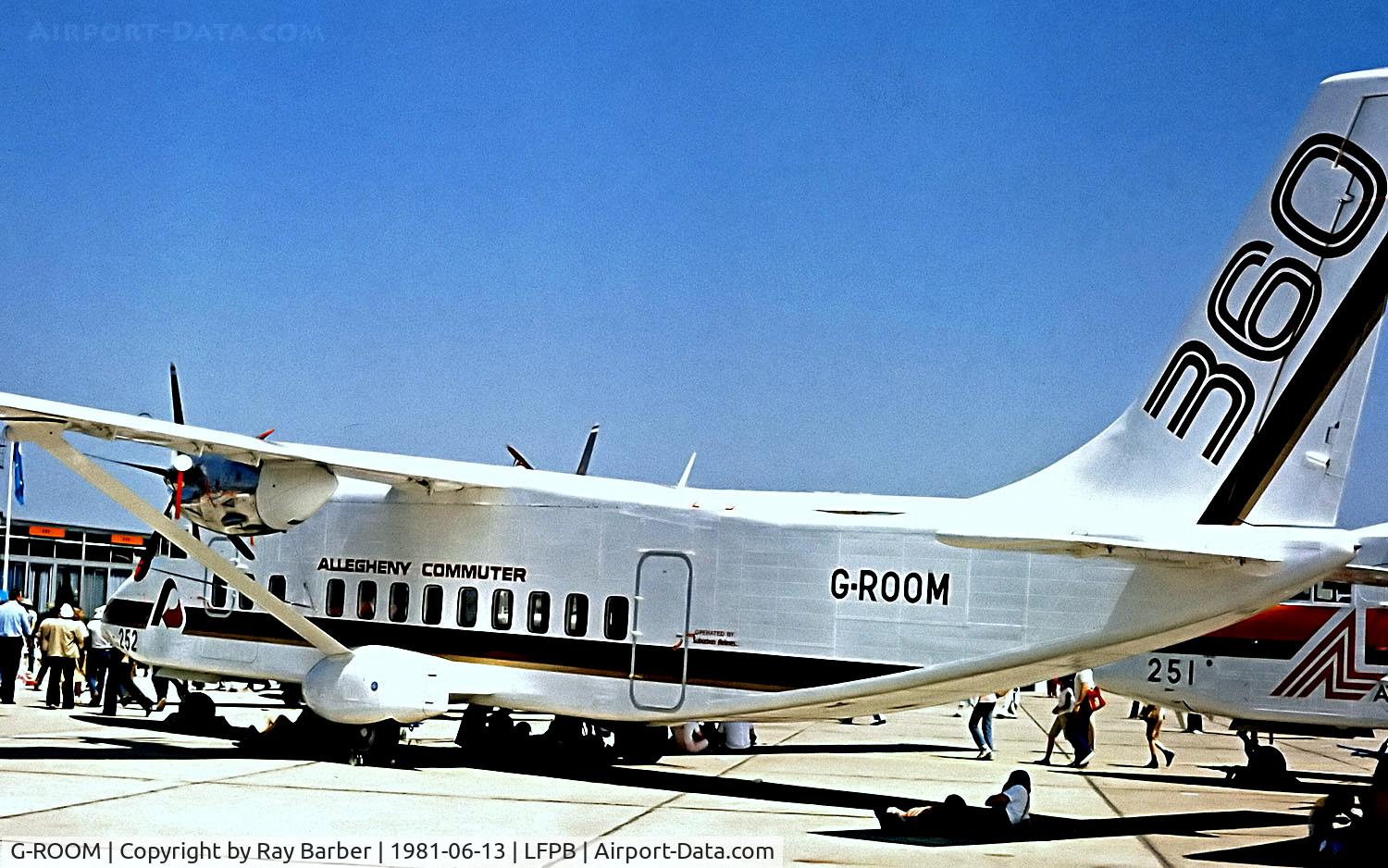 G-ROOM, 1981 Short SD3-60 (100) C/N SH.3600, G-ROOM   Short 360-100 [SH3600] (Shorts / Allegheny Commuter) Paris-Le Bourget~F 13/06/1981