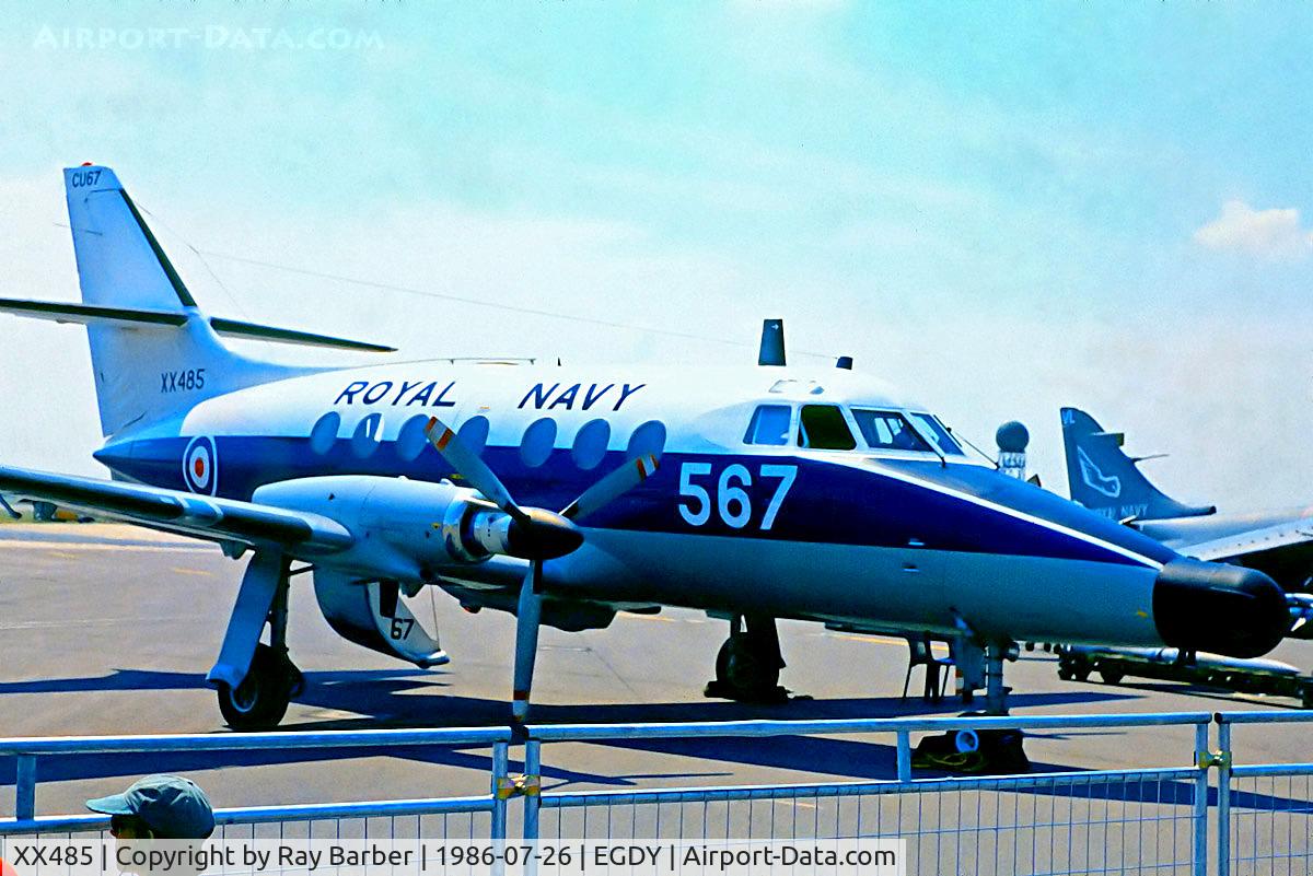 XX485, 1974 Scottish Aviation HP-137 Jetstream T.2 C/N 268, XX485   Scottish Aviation Jetstream T.2 [268] (Royal Navy) RNAS Yeovilton~G @ 26/07/1986