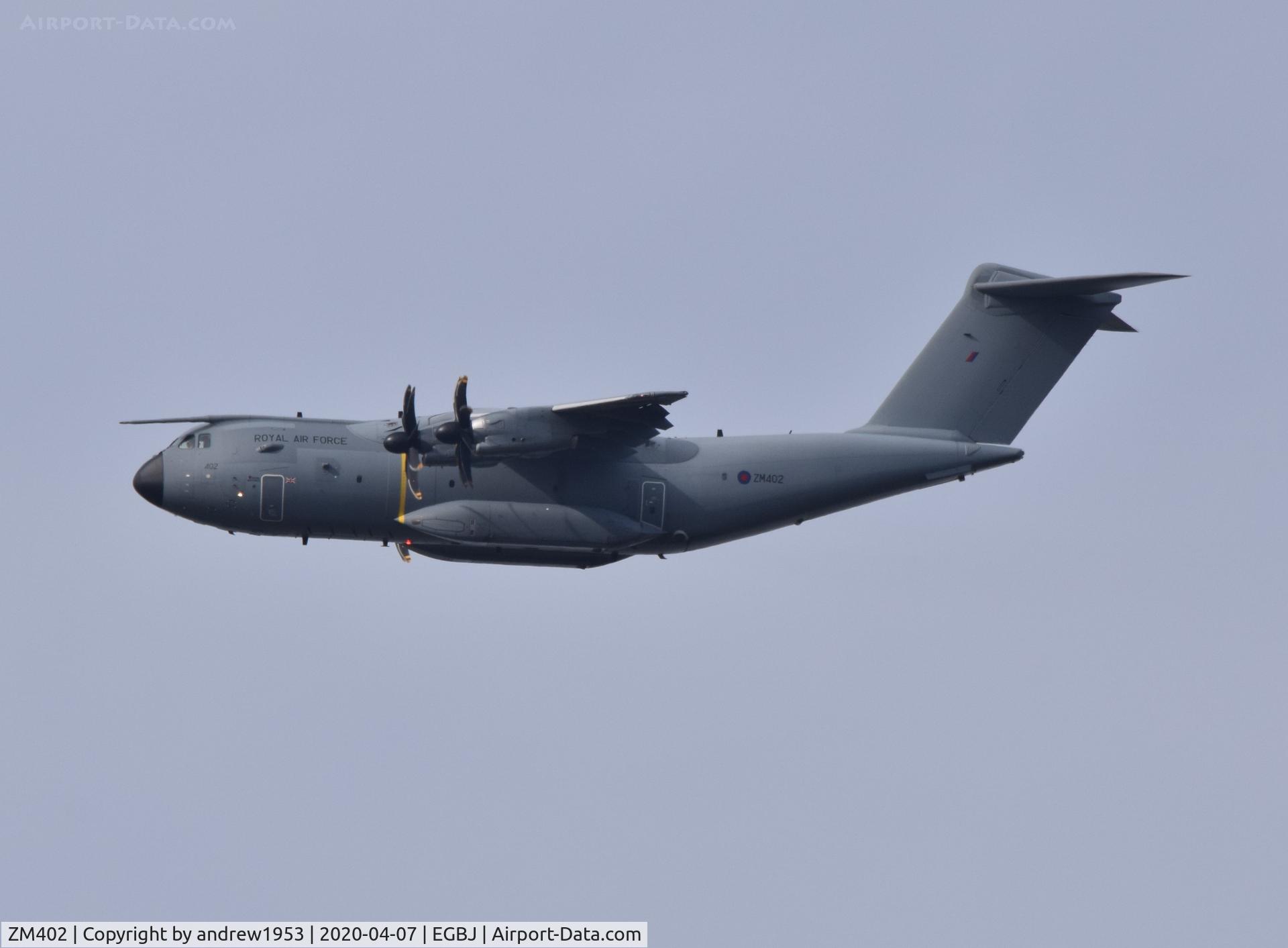ZM402, 2014 Airbus A400M Atlas C.1 C/N 017, ZM402 over Gloucester.