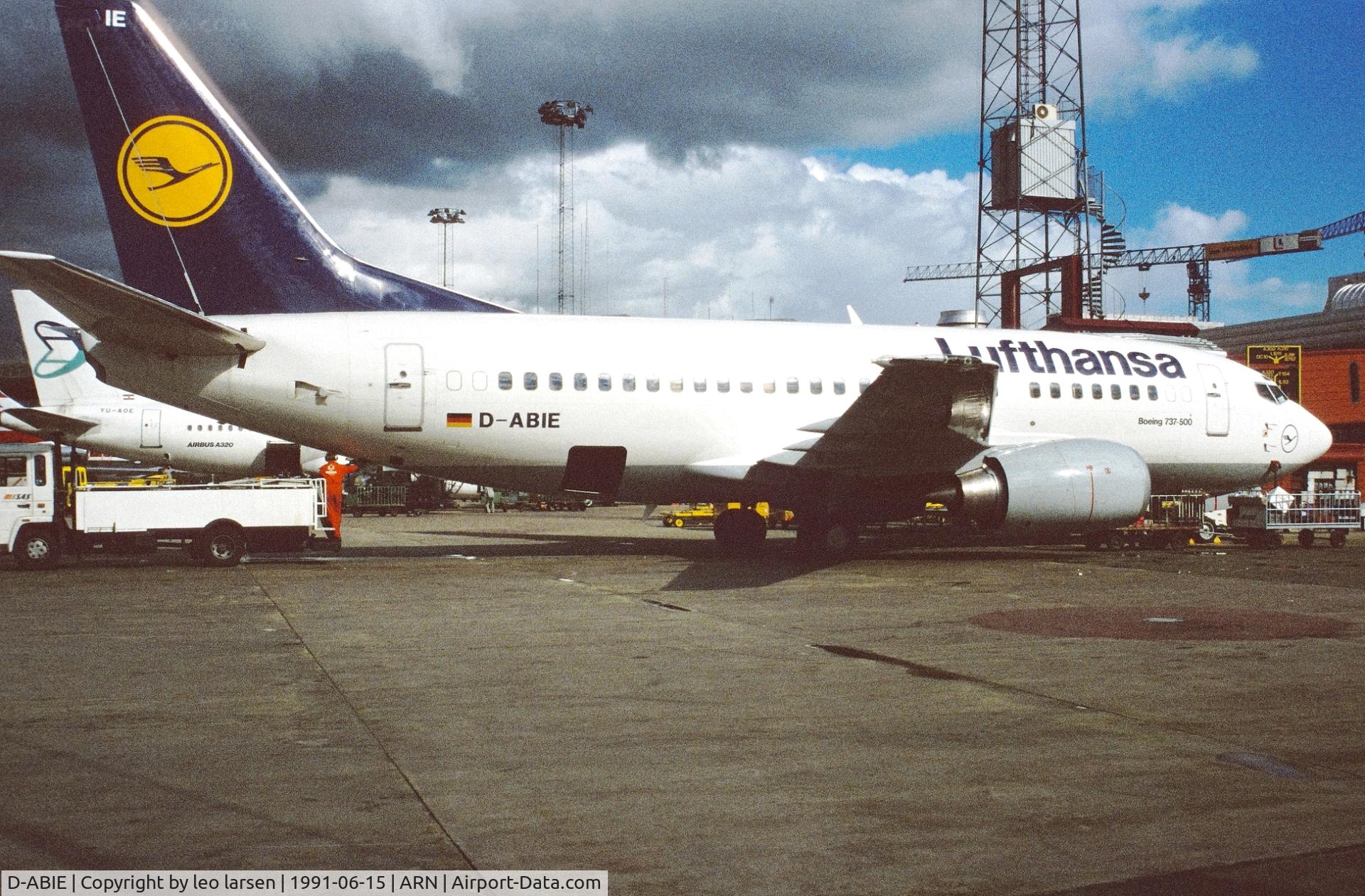 D-ABIE, 1990 Boeing 737-530 C/N 24819, Arlanda 15.6.1991