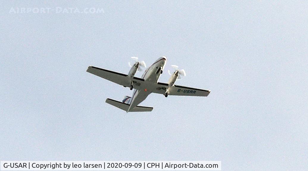 G-USAR, 1985 Cessna 441 Conquest II C/N 441-0355, Overflying CPH at 5000 FT bound for Roskilde comming from Kiev 4:30 flight time.