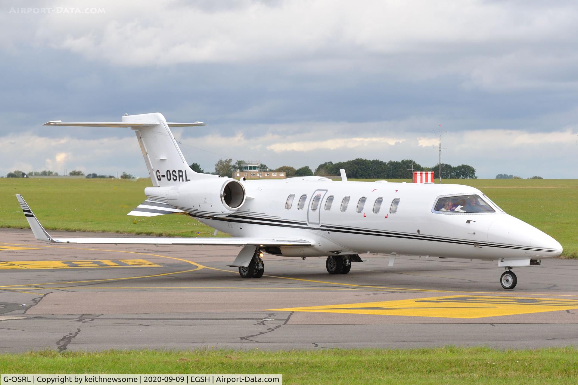 G-OSRL, 2009 Learjet 45 C/N 45-391, Leaving Norwich for  Newquay.