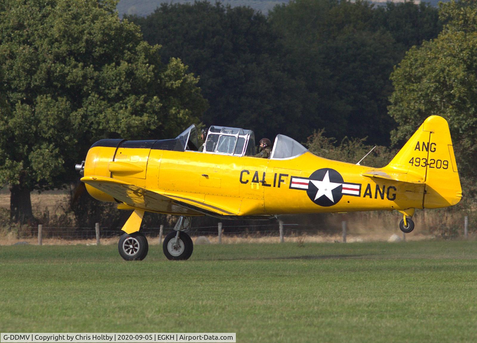 G-DDMV, 1952 North American T-6G Texan C/N 168-313, Landing at Headcorn, Kent