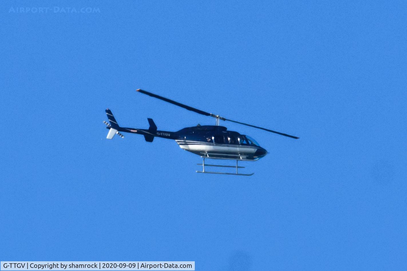 G-TTGV, 2008 Bell 206L-4 LongRanger IV LongRanger C/N 52381, Over North West Norfolk, England.