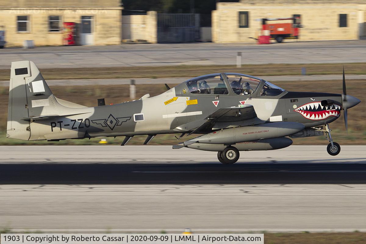 1903, 2019 Embraer A-29B Super Tucano C/N 31400252, Runway 13