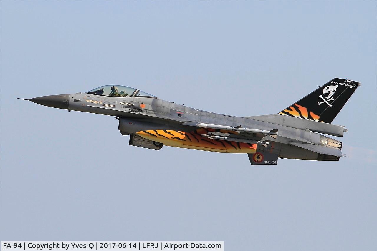 FA-94, SABCA F-16AM Fighting Falcon C/N 6H-94, SABCA F-16AM Fighting Falcon, Take off rwy 26, Landivisiau Naval Air Base (LFRJ) Tiger Meet 2017