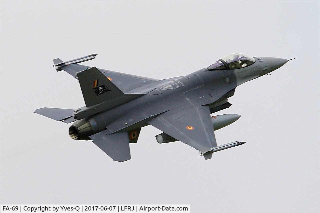FA-69, 1983 SABCA F-16AM Fighting Falcon C/N 6H-69, SABCA F-16AM Fighting Falcon, Climbing from rwy 26, Landivisiau Naval Air Base (LFRJ) Tiger Meet 2017