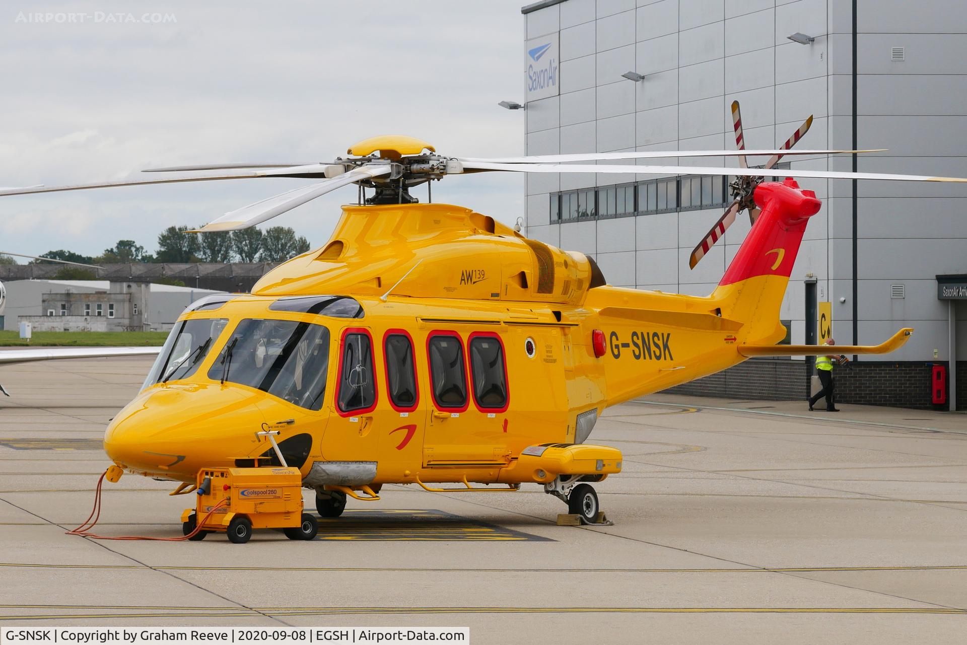 G-SNSK, 2013 AgustaWestland AW-139 C/N 41354, Parked at Norwich.