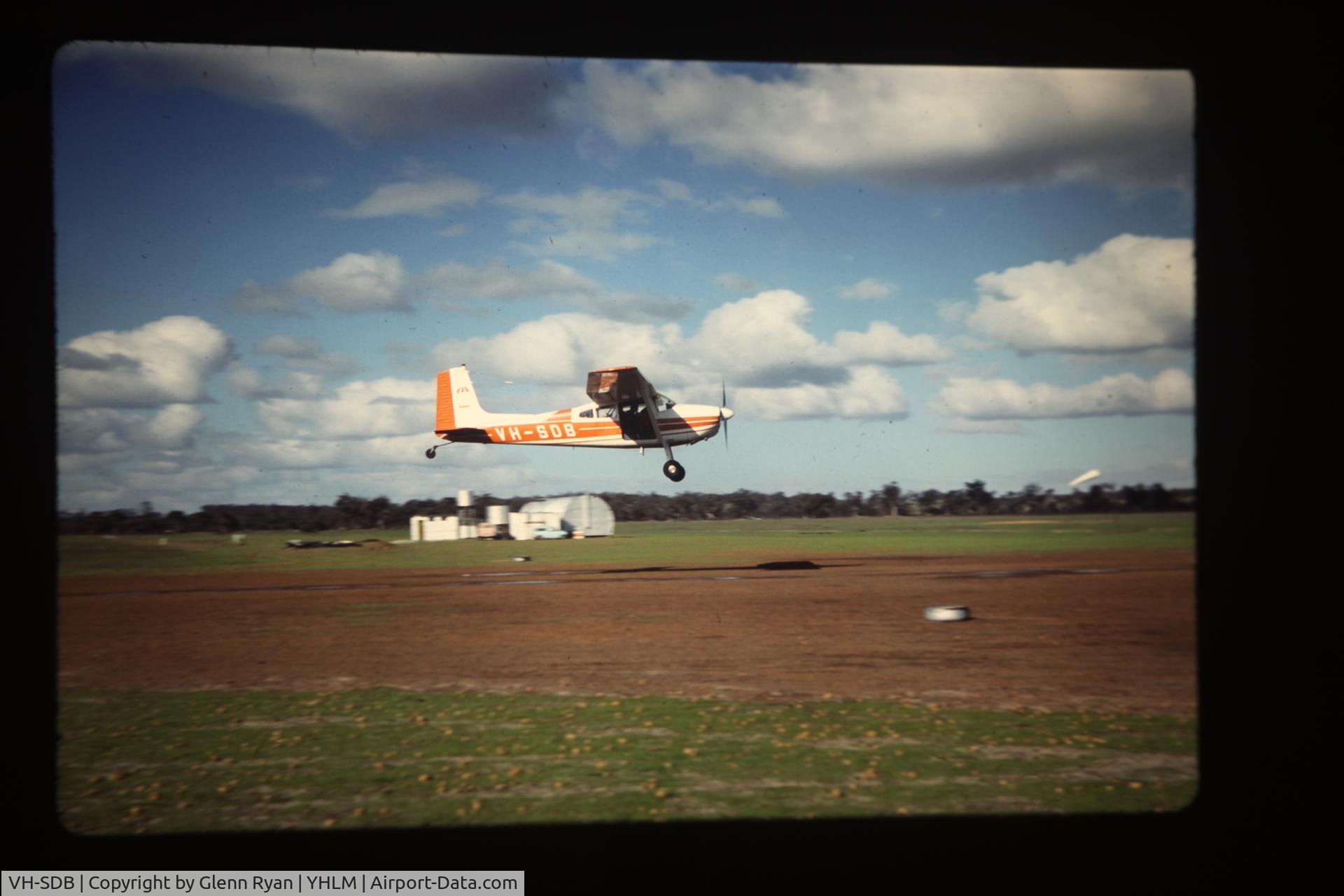 VH-SDB, 1965 Cessna 180H Skywagon C/N 18051640, 1978 takeoff from Hillman Farm, WA for a parachute jump
