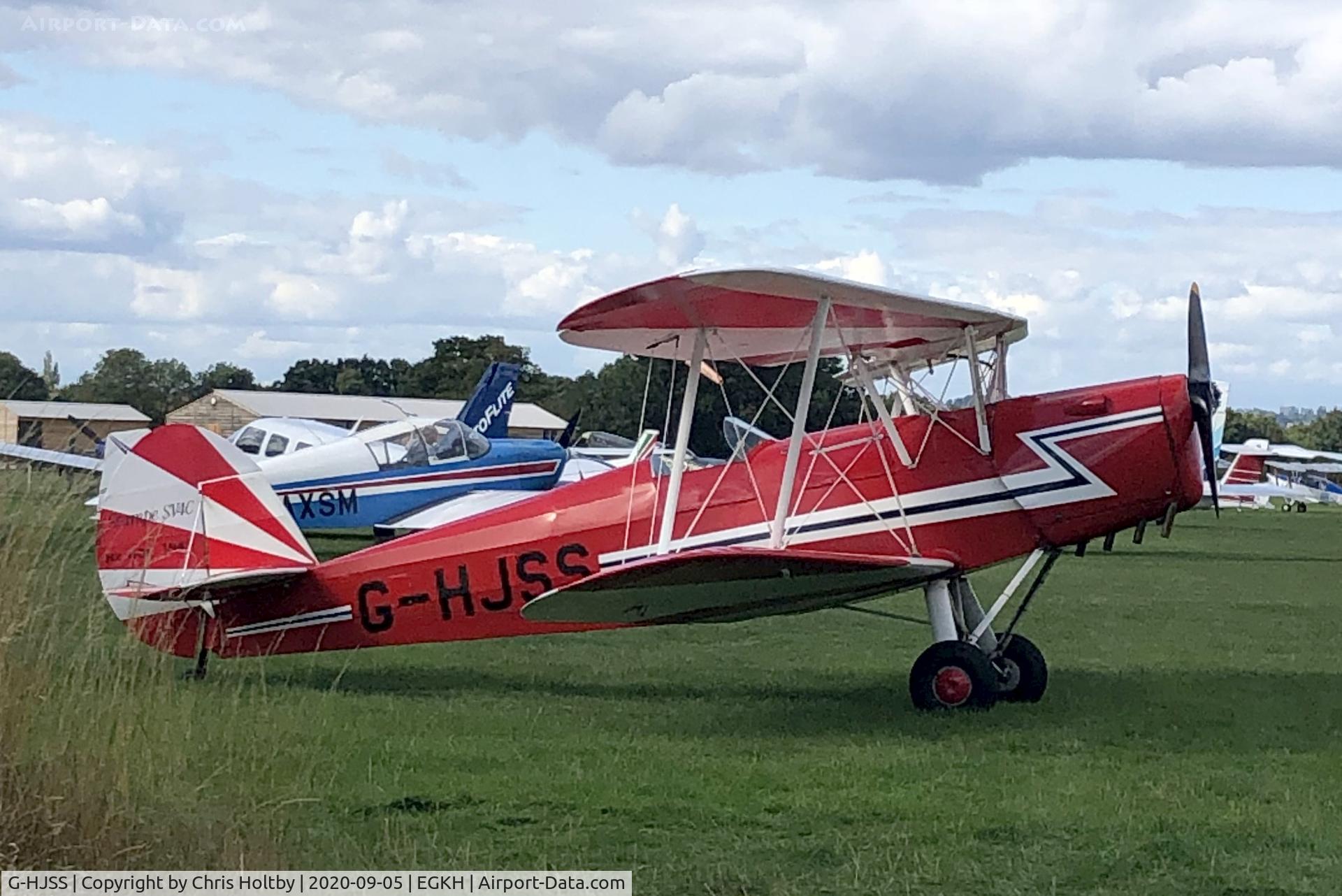 G-HJSS, 1949 Stampe-Vertongen SV-4C C/N 1101, 1949 Stampe SV-4C out of the hangar briefly at Headcorn, Kent