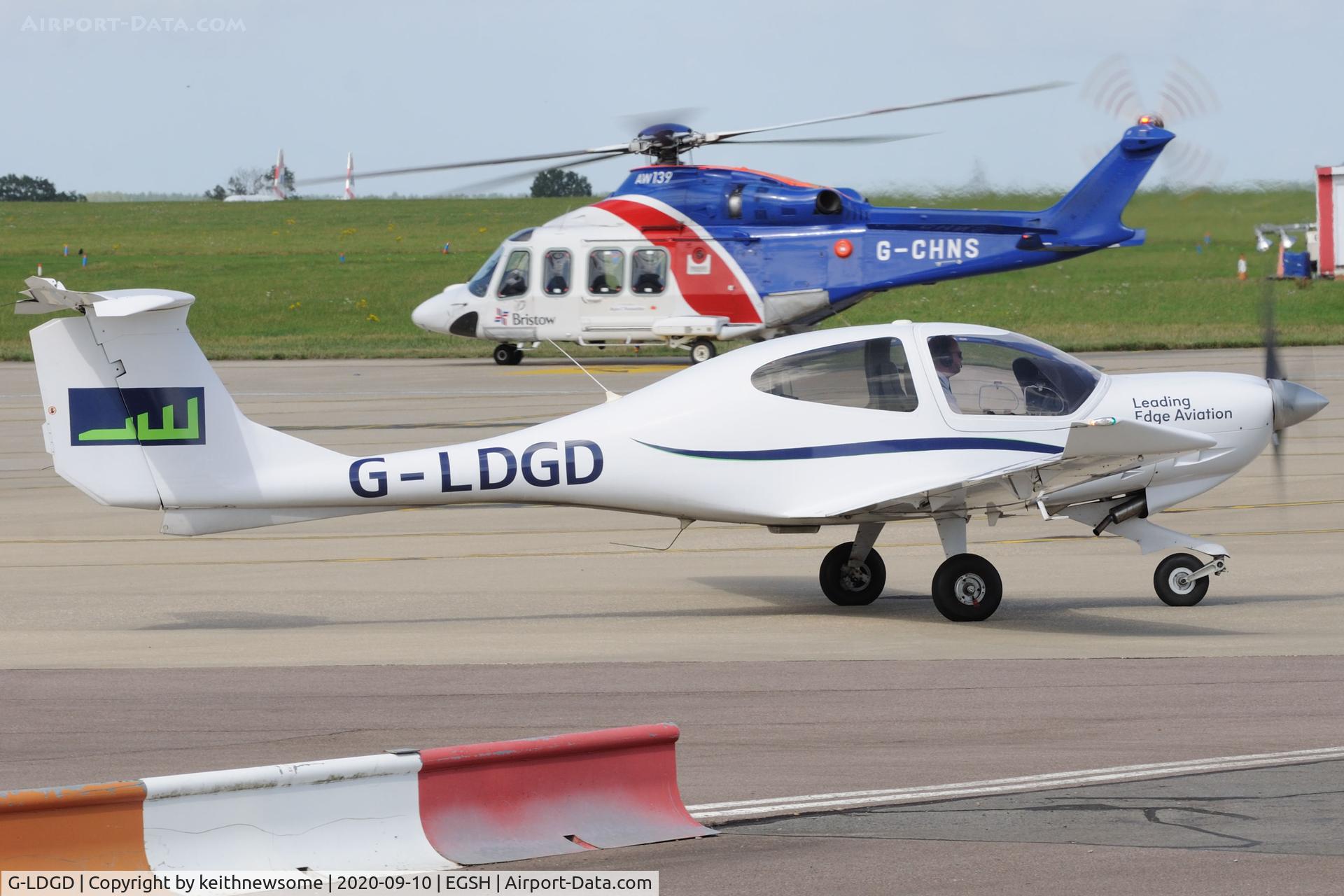 G-LDGD, 2008 Diamond DA-40D Diamond Star C/N 40.DS002, Leaving Norwich for Oxford.