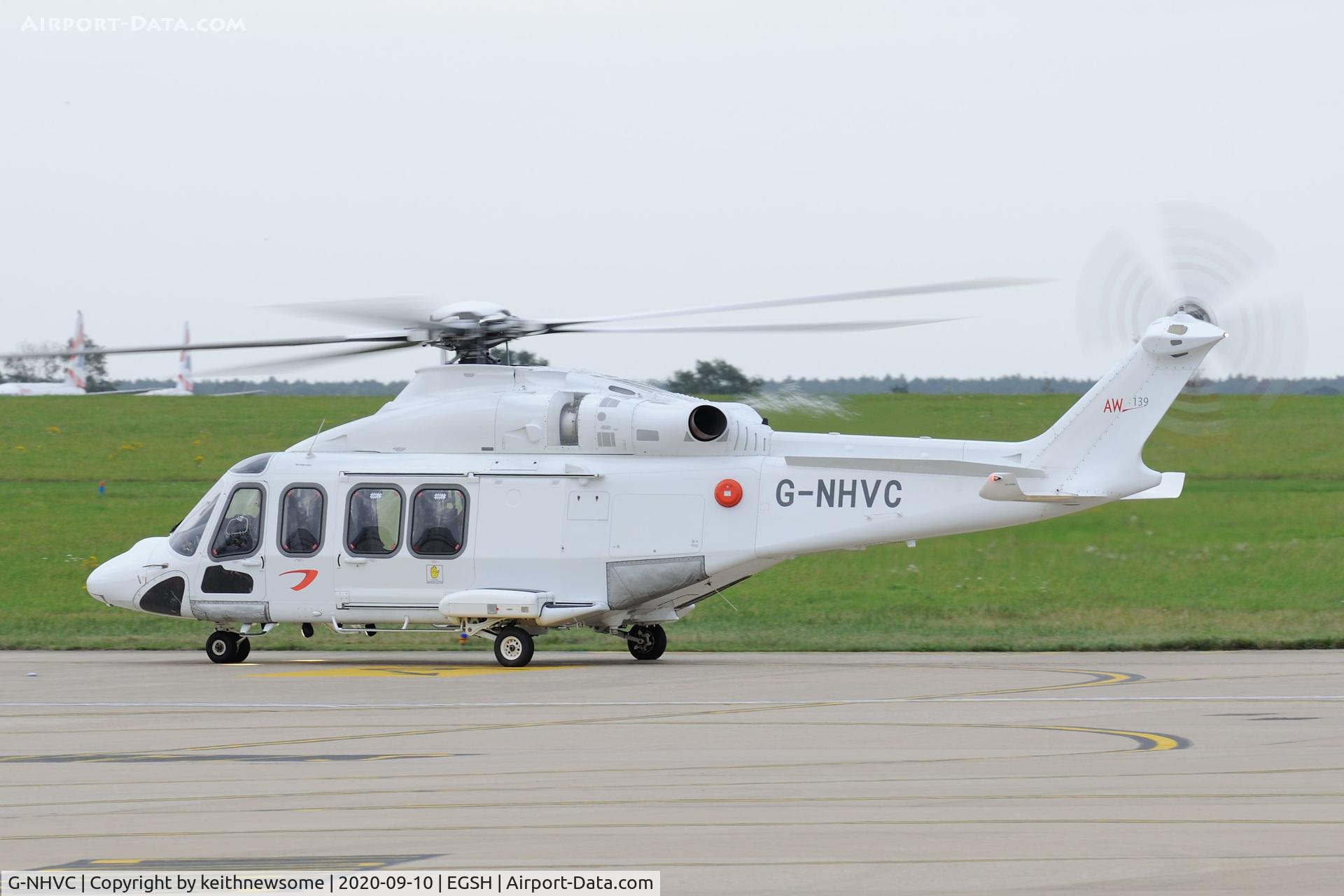 G-NHVC, 2015 AgustaWestland AW-139 C/N 31704, Returning to Norwich from offshore.