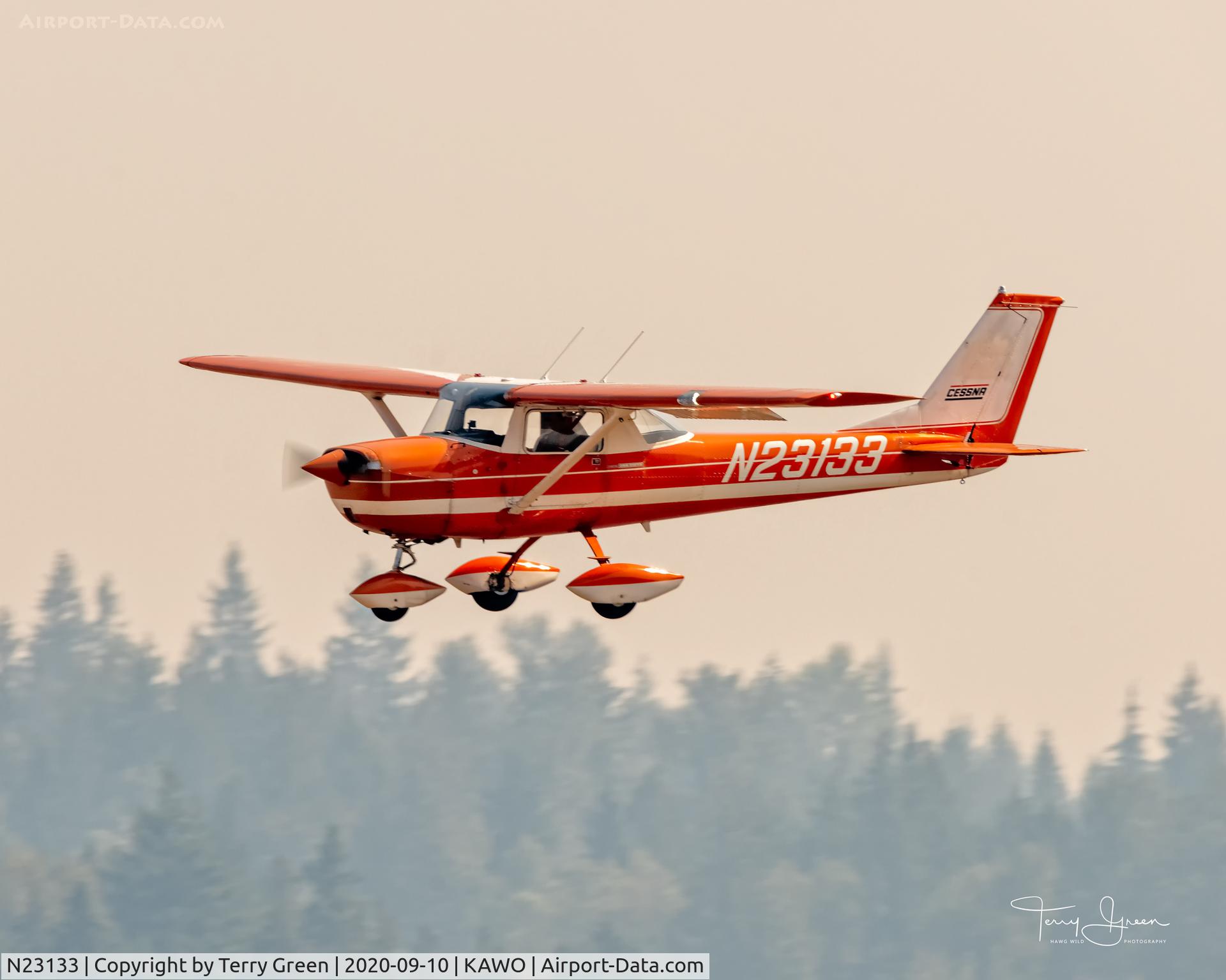 N23133, 1968 Cessna 150H C/N 15068746, Smoked Filled Sky @ KAWO