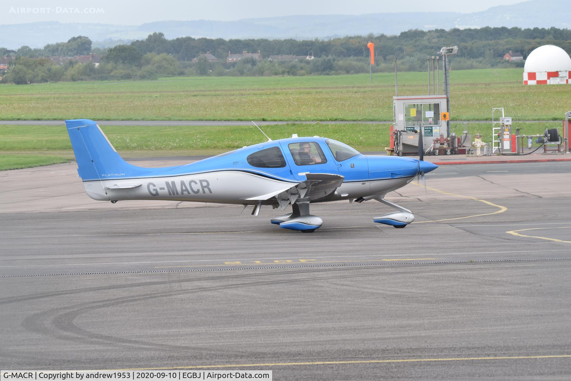 G-MACR, 2018 Cirrus SR-22T C/N 1704, G-MACR at Gloucestershire Airport.
