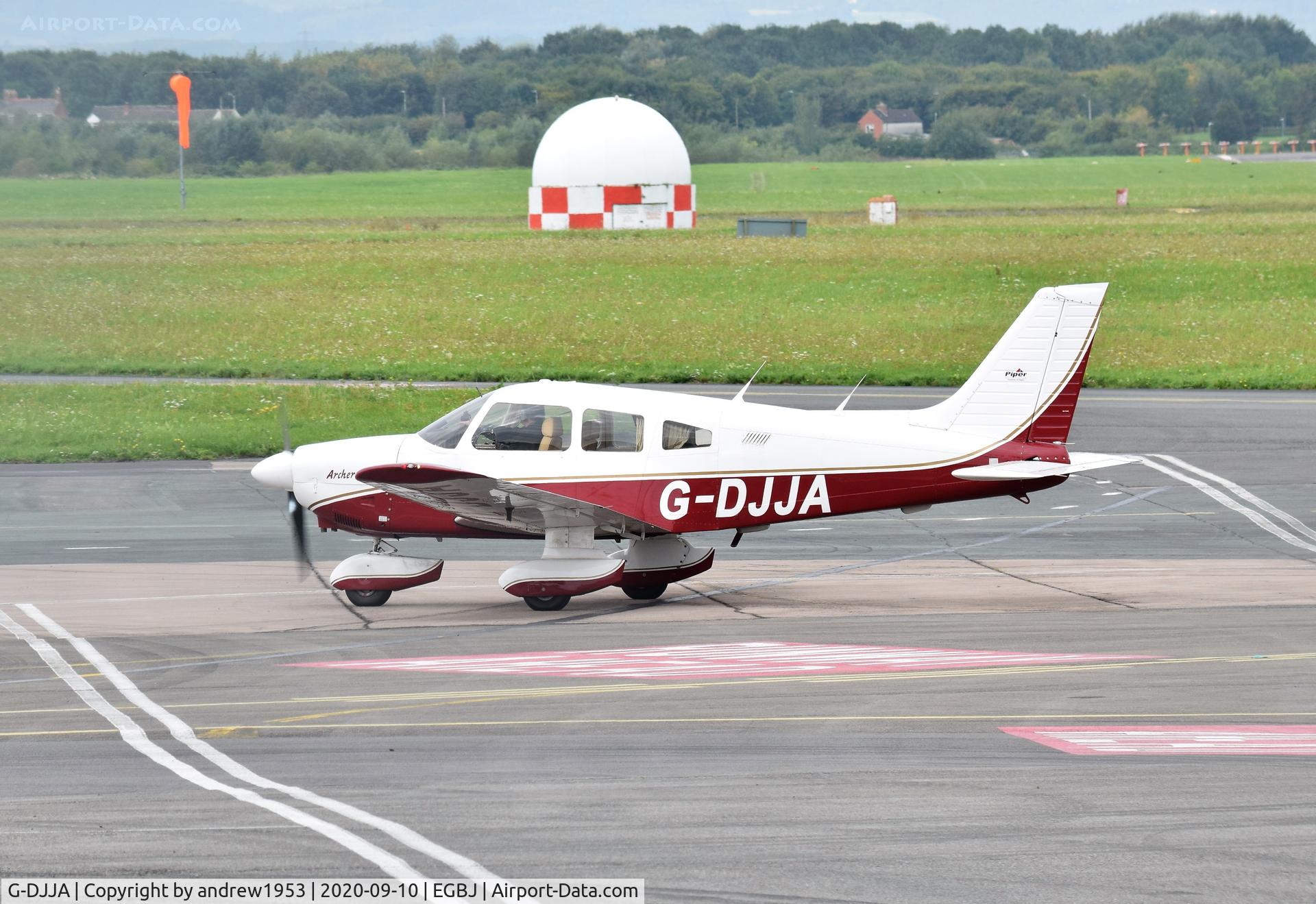 G-DJJA, 1984 Piper PA-28-181 Cherokee Archer II C/N 28-8490014, G-DJJA at Gloucestershire Airport.
