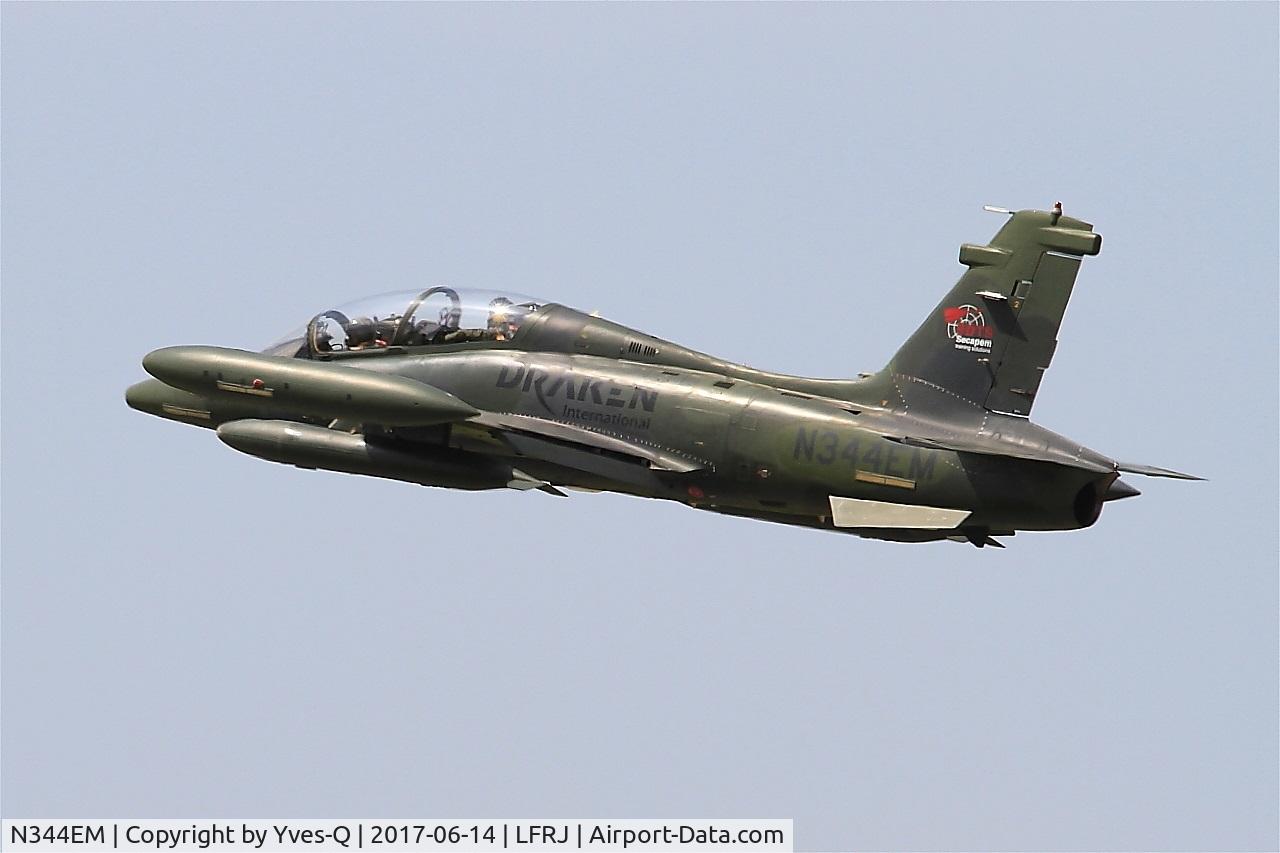 N344EM, 1991 Aermacchi MB-339CB C/N 6801/174, Aermacchi MB-339CB, Climbing from rwy 26, Landivisiau Naval Air Base (LFRJ) Tiger Meet 2017