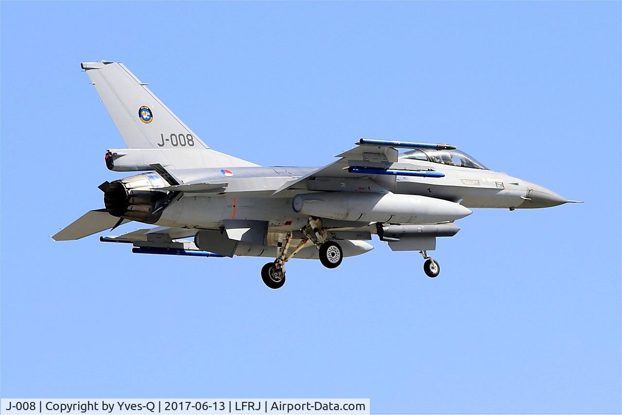 J-008, General Dynamics F-16AM Fighting Falcon C/N 6D-164, General Dynamics F-16AM Fighting Falcon, On final rwy 08, Landivisiau Naval Air Base (LFRJ) Tiger Meet 2017