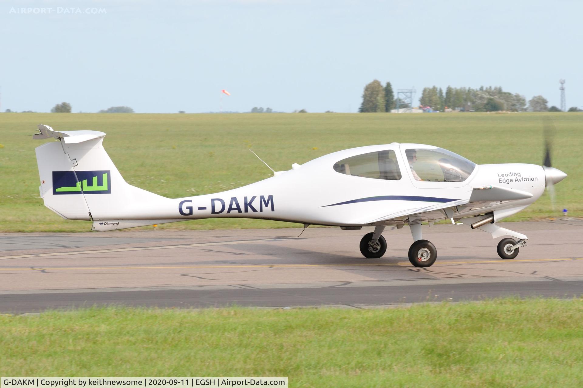 G-DAKM, 2006 Diamond DA-40D Diamond Star C/N D4.222, Leaving Norwich.