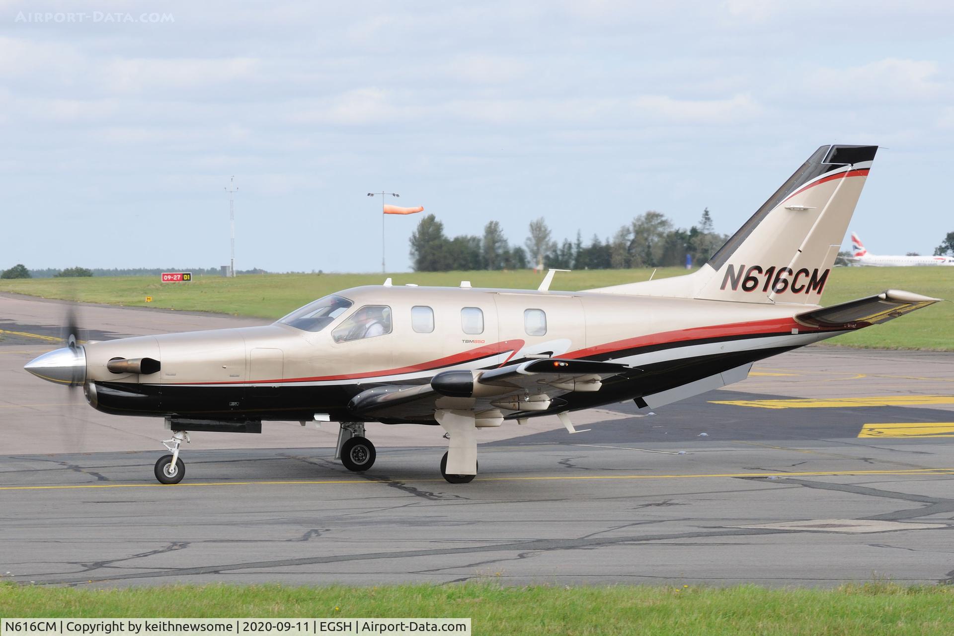 N616CM, 2010 Socata TBM-850 C/N 540, Arriving at Norwich.