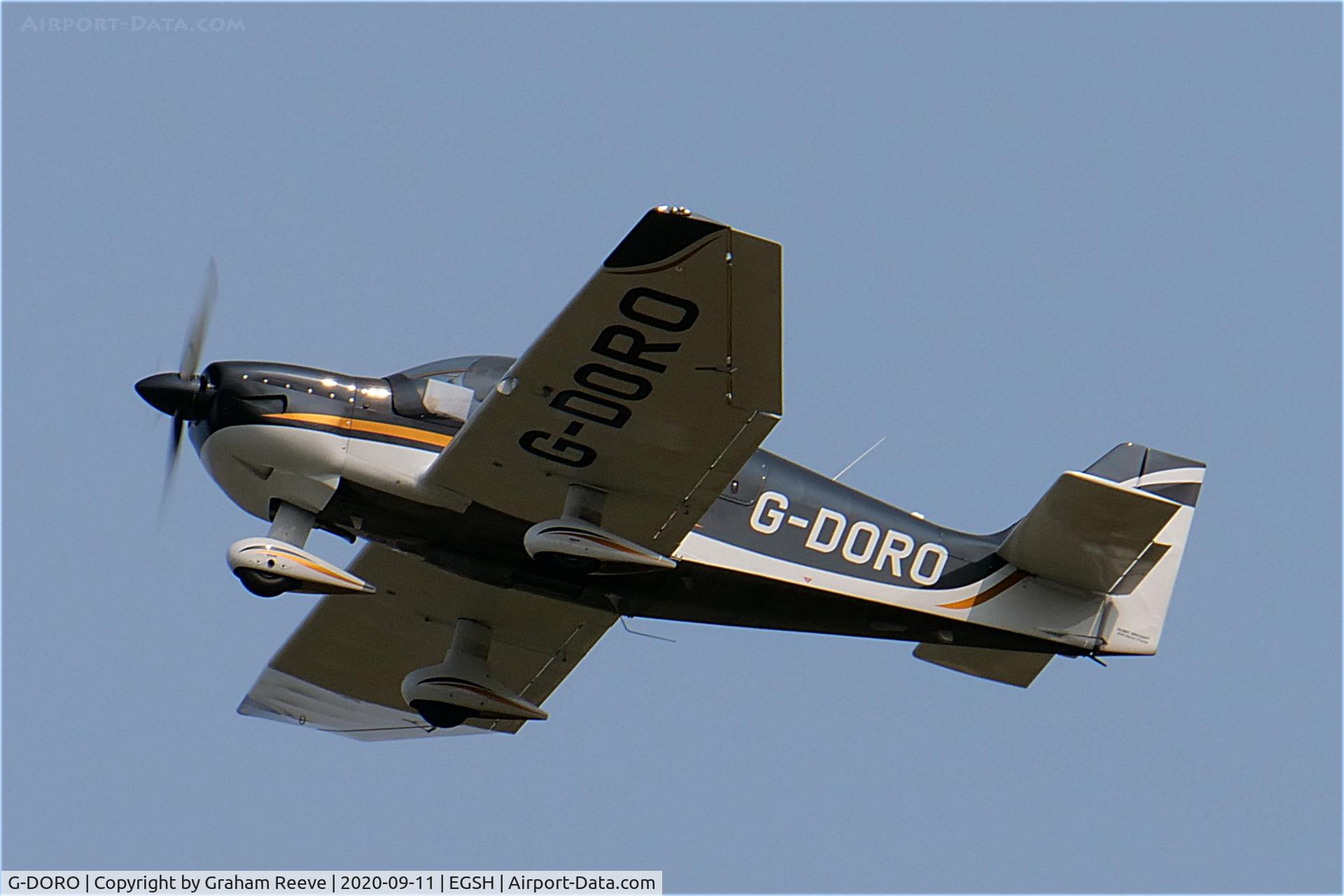 G-DORO, 2017 Robin DR-400-140B 80 Major C/N 2708, departing from Norwich.