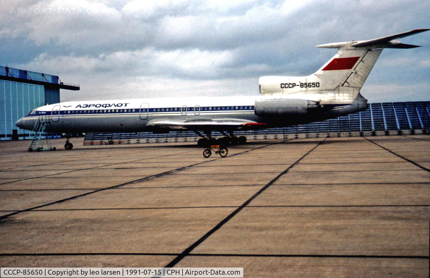 CCCP-85650, 1988 Tupolev Tu-154M C/N 88A788, Copenhagen 15.7.1991