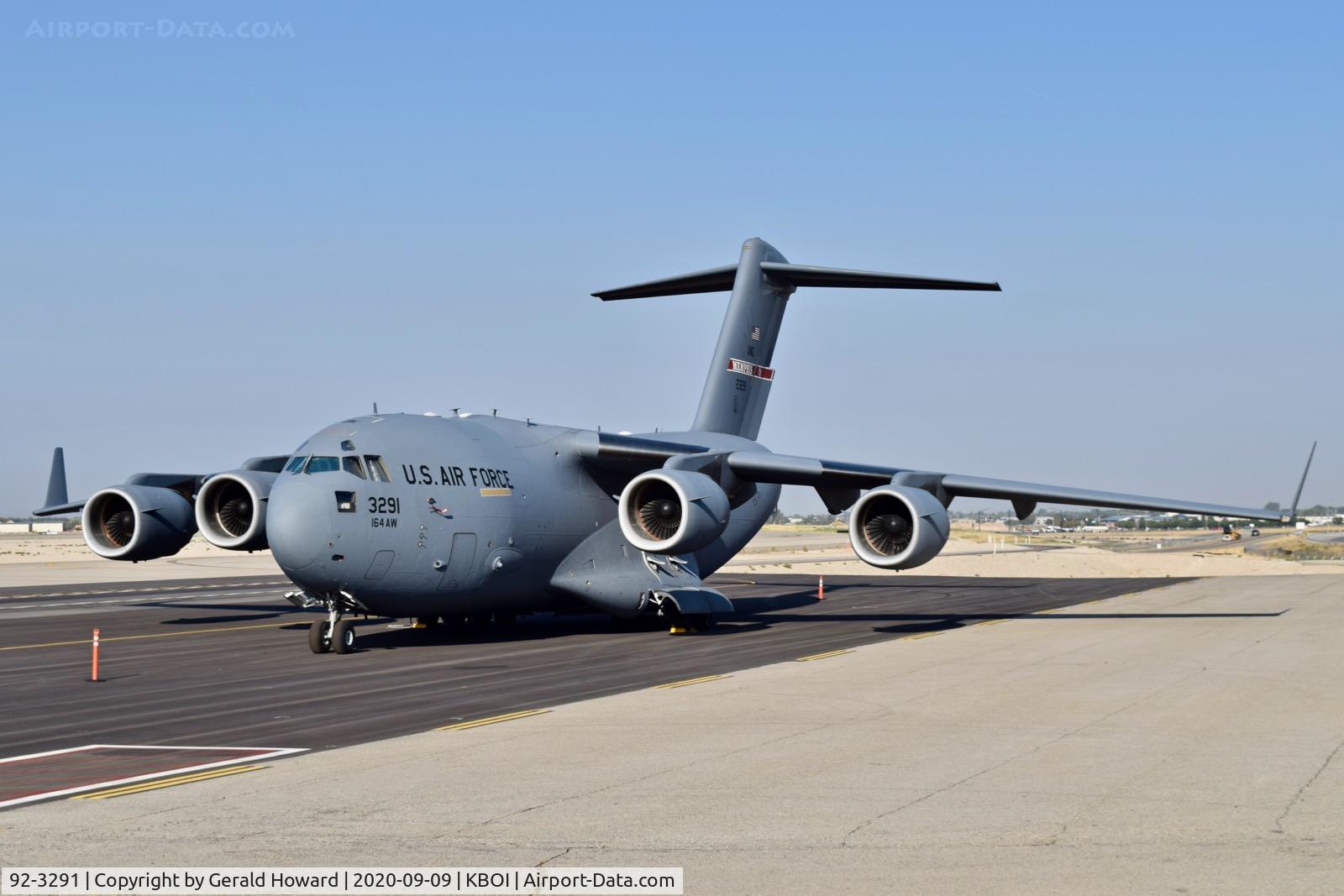 92-3291, 1992 McDonnell Douglas C-17A Globemaster III C/N P-11, 164th AW, Memphis, TN.